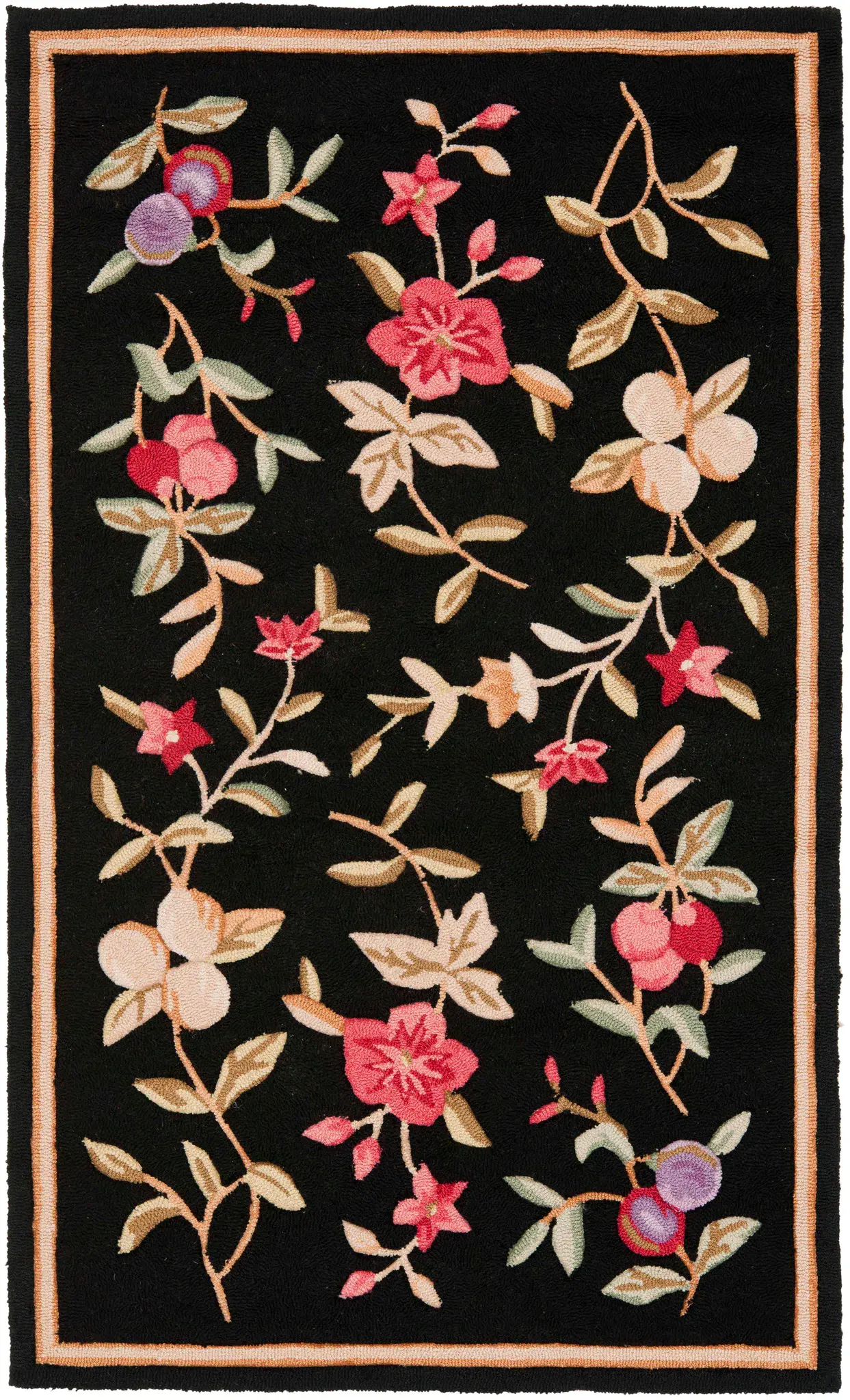 Easy Care Morning Garden Floral Hand-Hooked Rug
