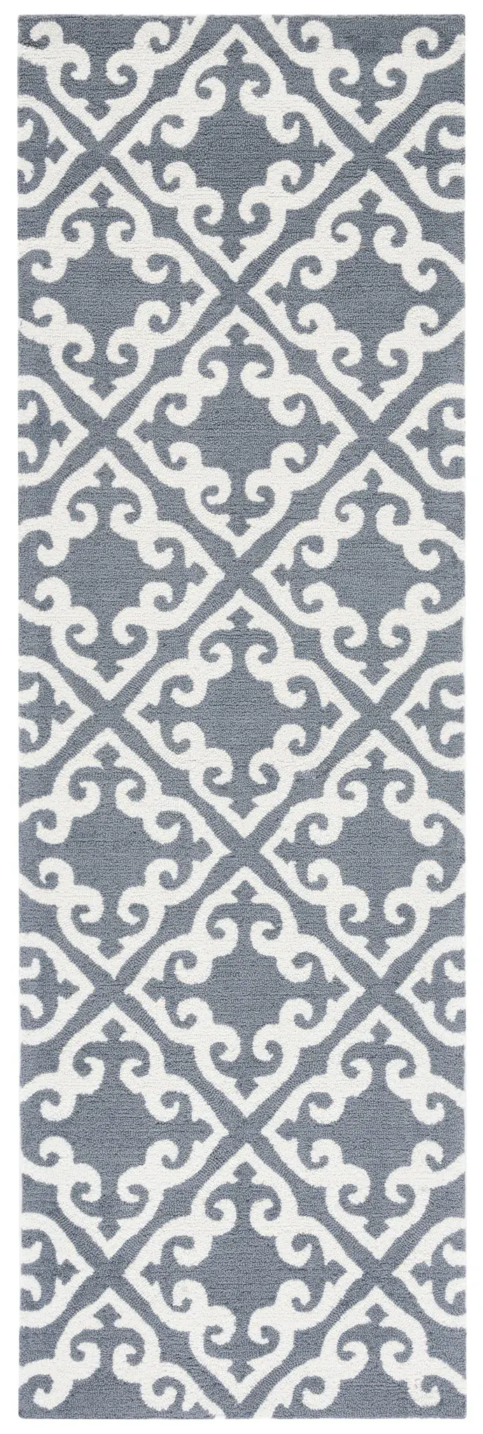 Easy Care Scrolled Lattice Hand-Hooked Rug
