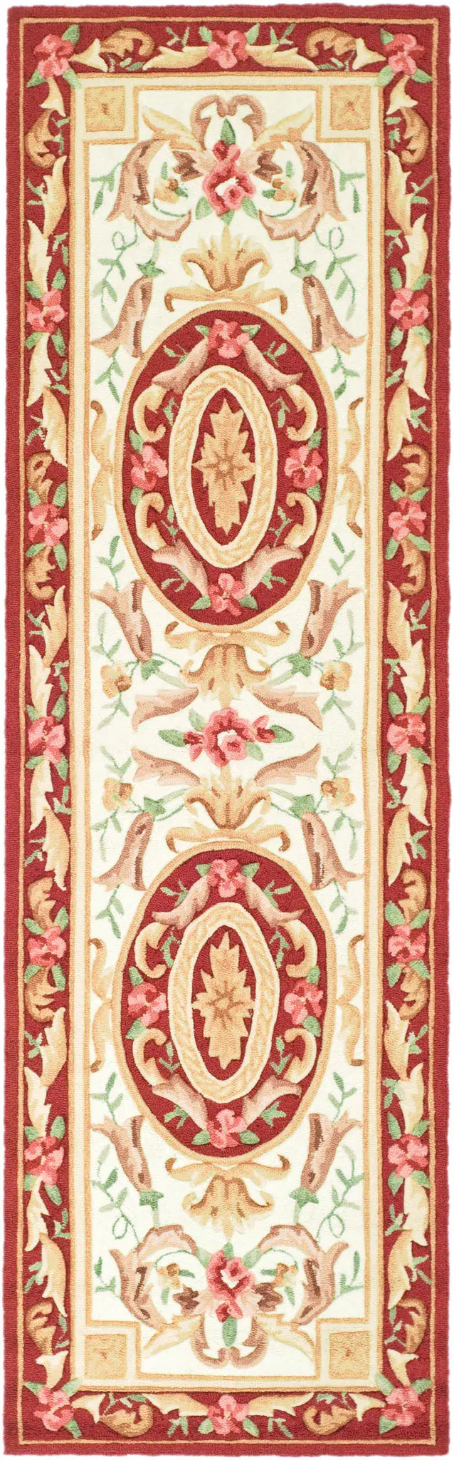 Easy Care Floral Medallion Hand-Hooked Rug
