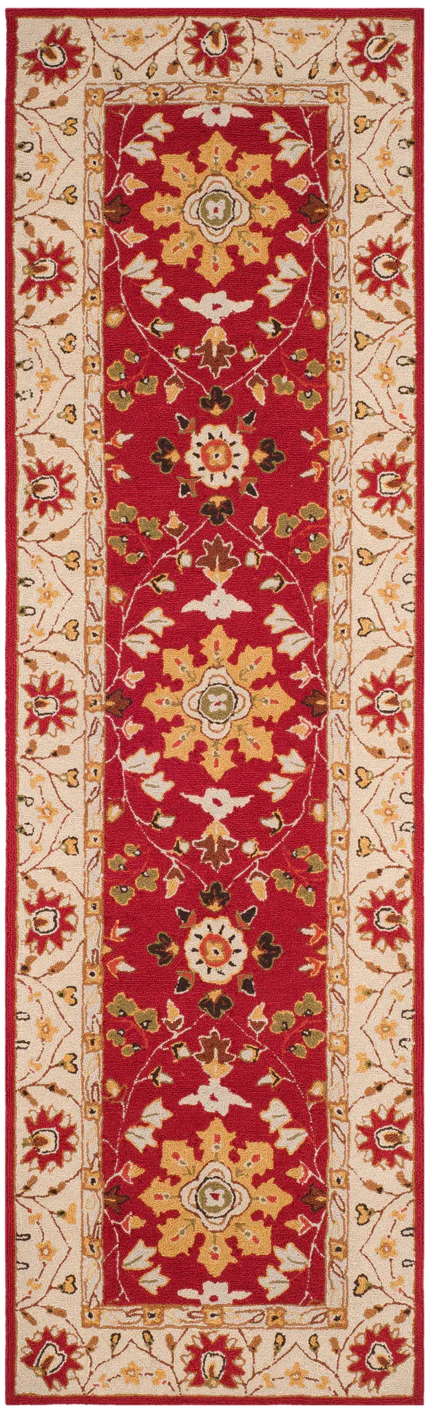 Easy Care Floral Vine Hand-Hooked Rug