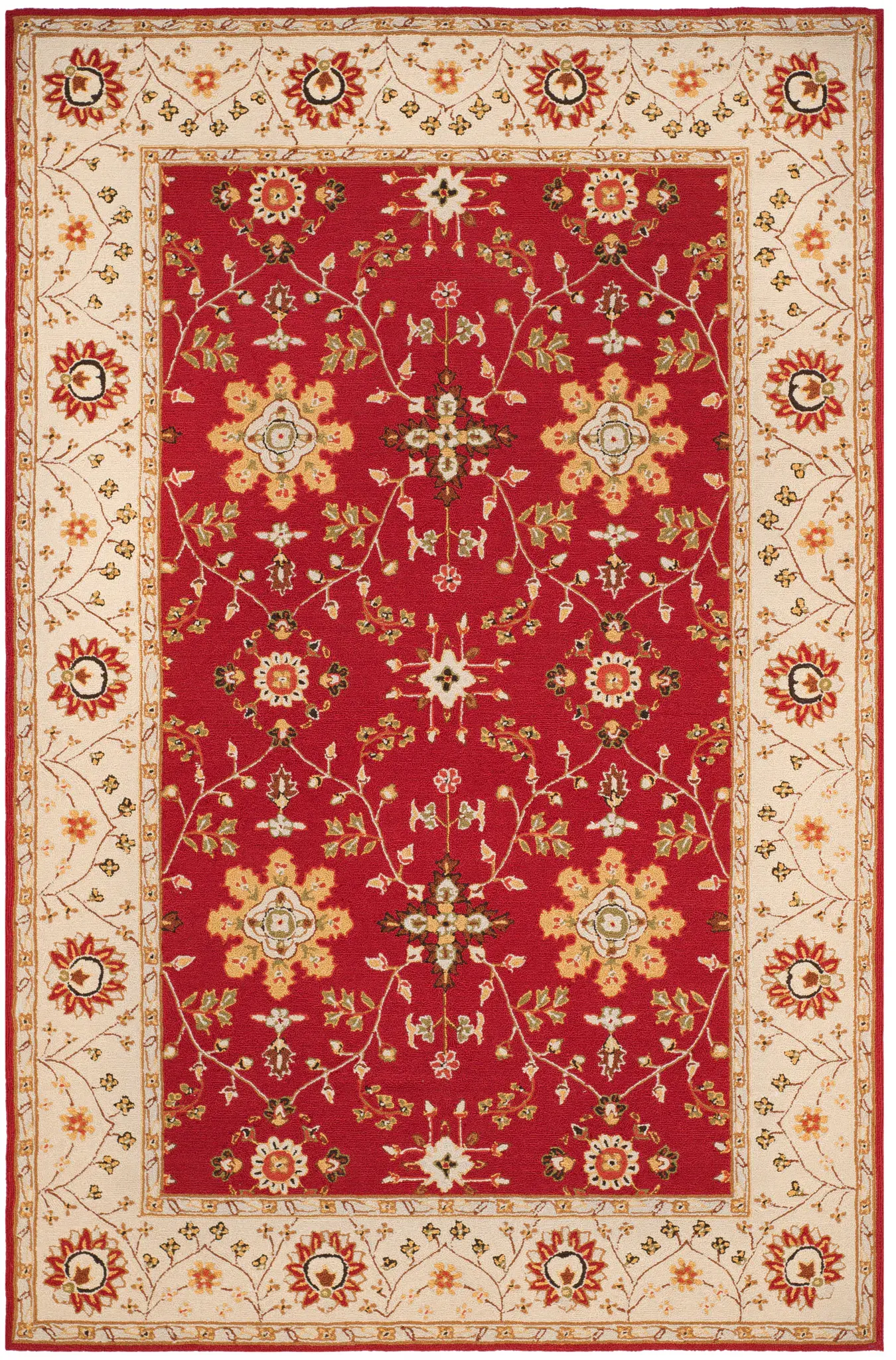 Easy Care Floral Vine Hand-Hooked Rug