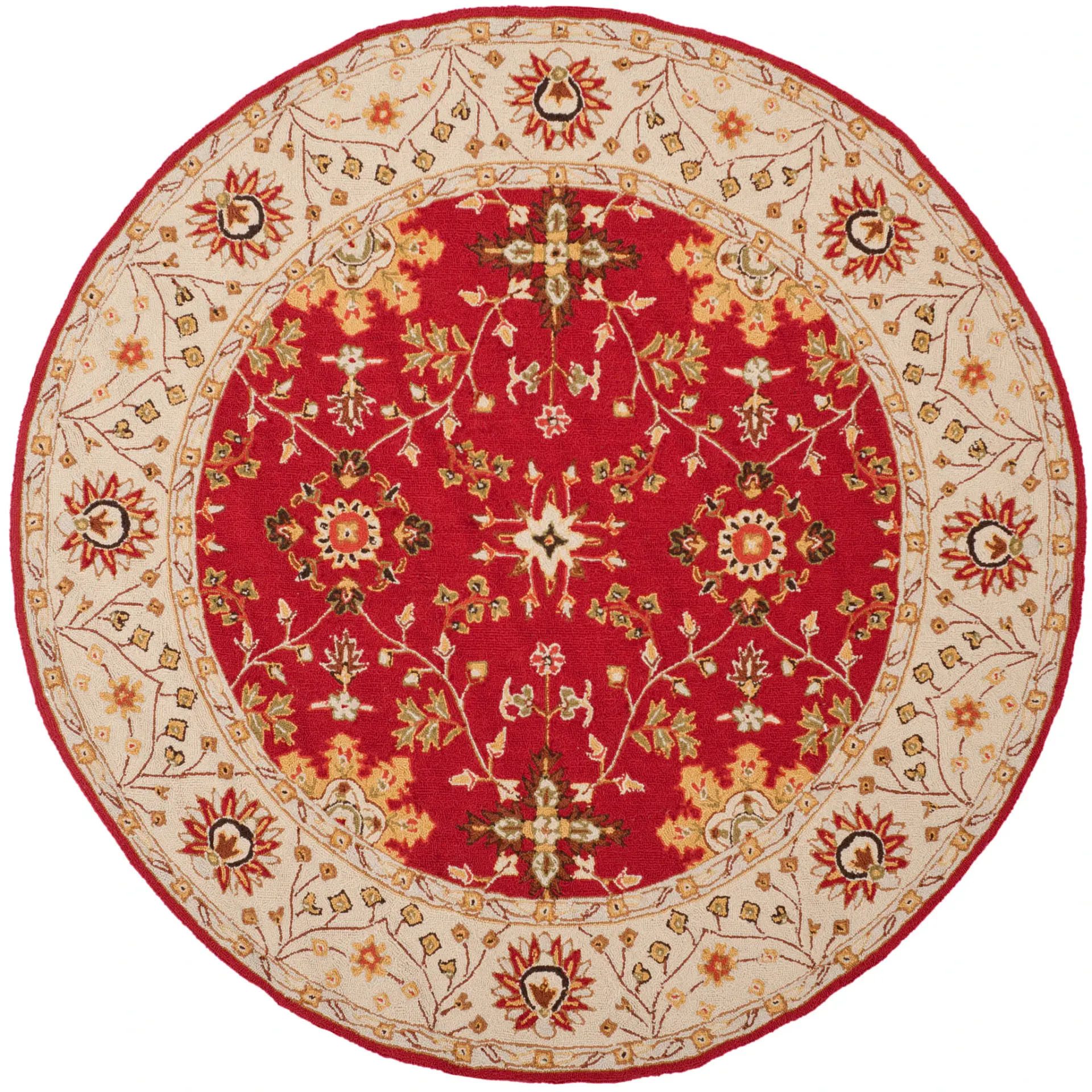 Easy Care Floral Vine Hand-Hooked Rug