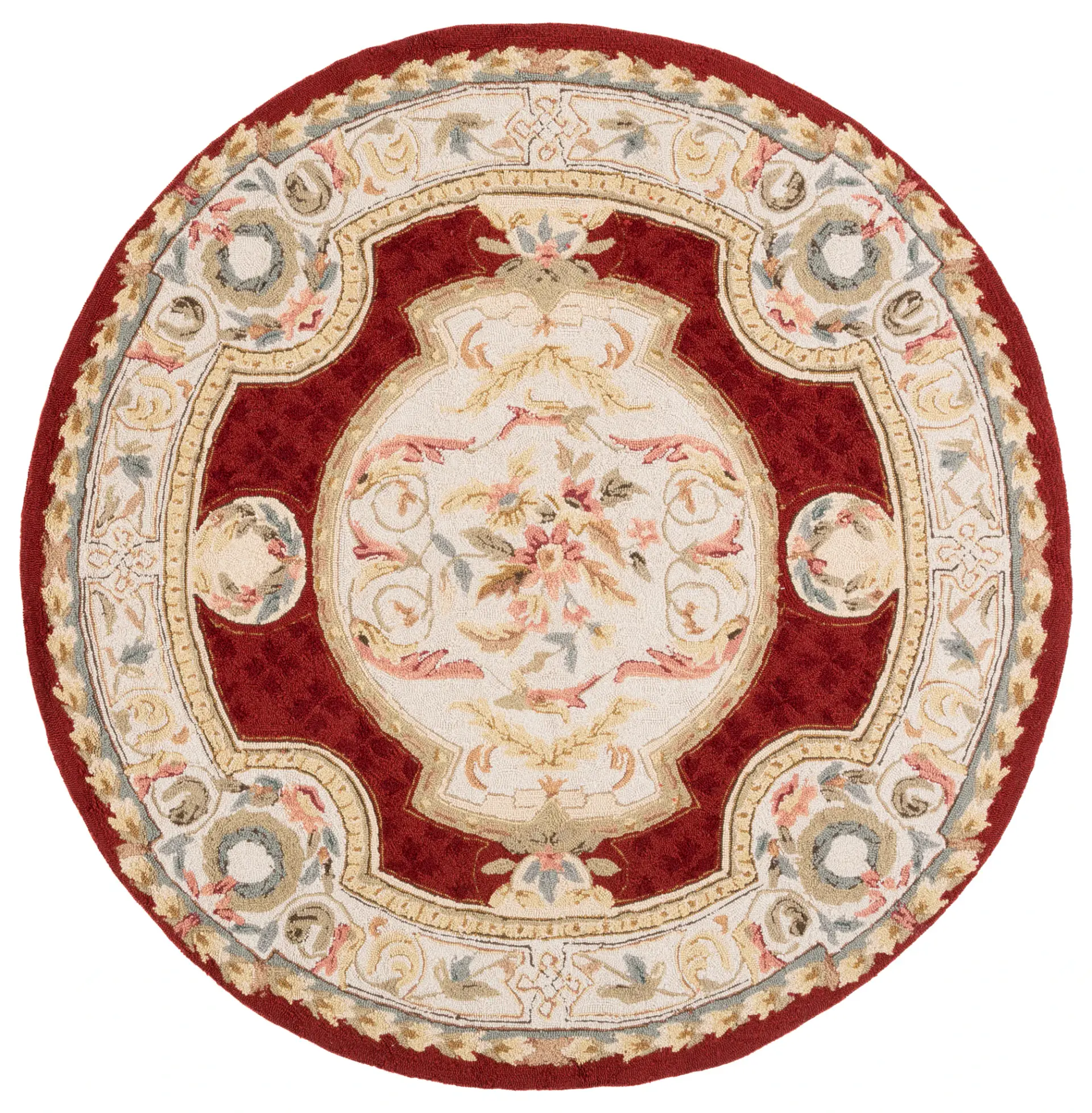 Easy Care Claiborne Floral Medallion Hand-Hooked Rug