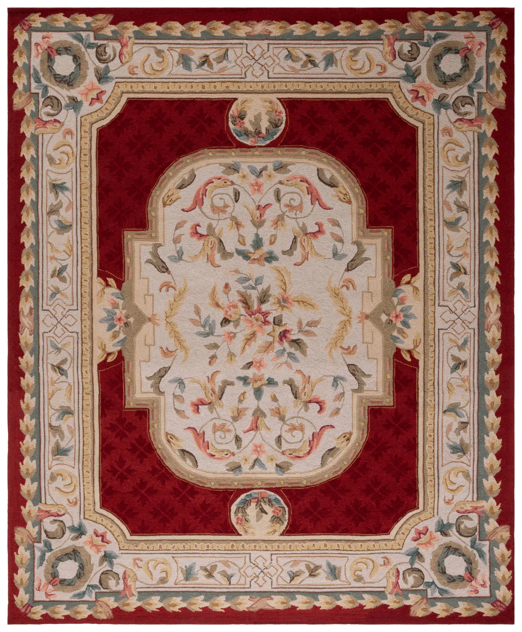 Easy Care Claiborne Floral Medallion Hand-Hooked Rug