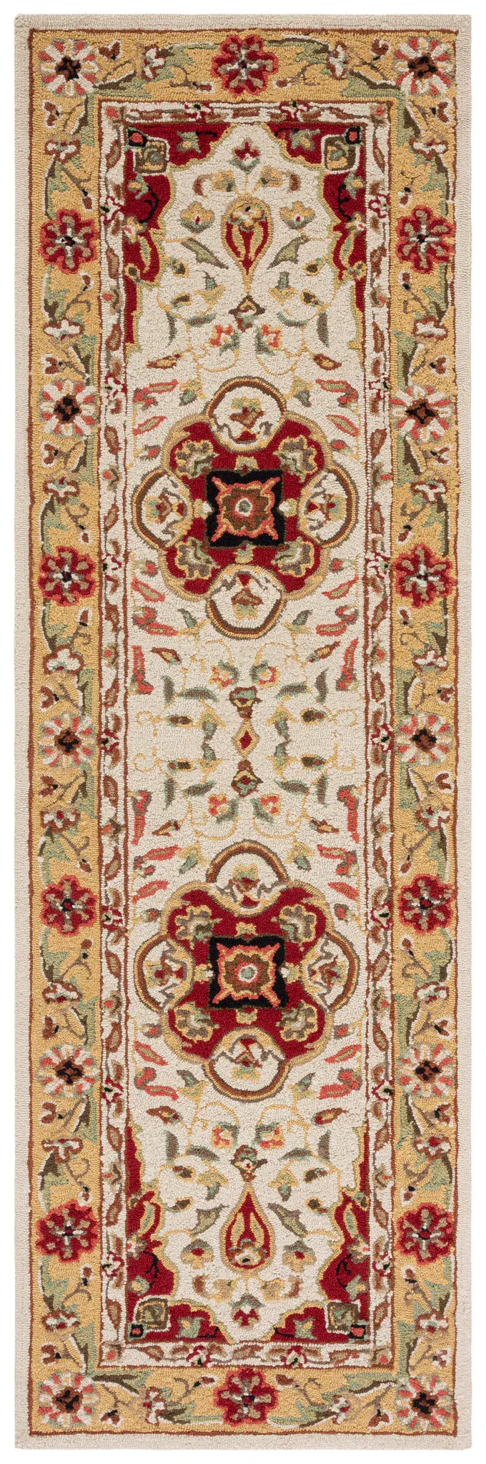 Easy Care Bridgport Floral Medallion Hand-Hooked Rug