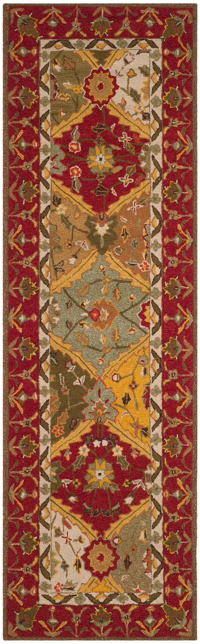 Easy Care Paneled Garden Hand-Hooked Rug