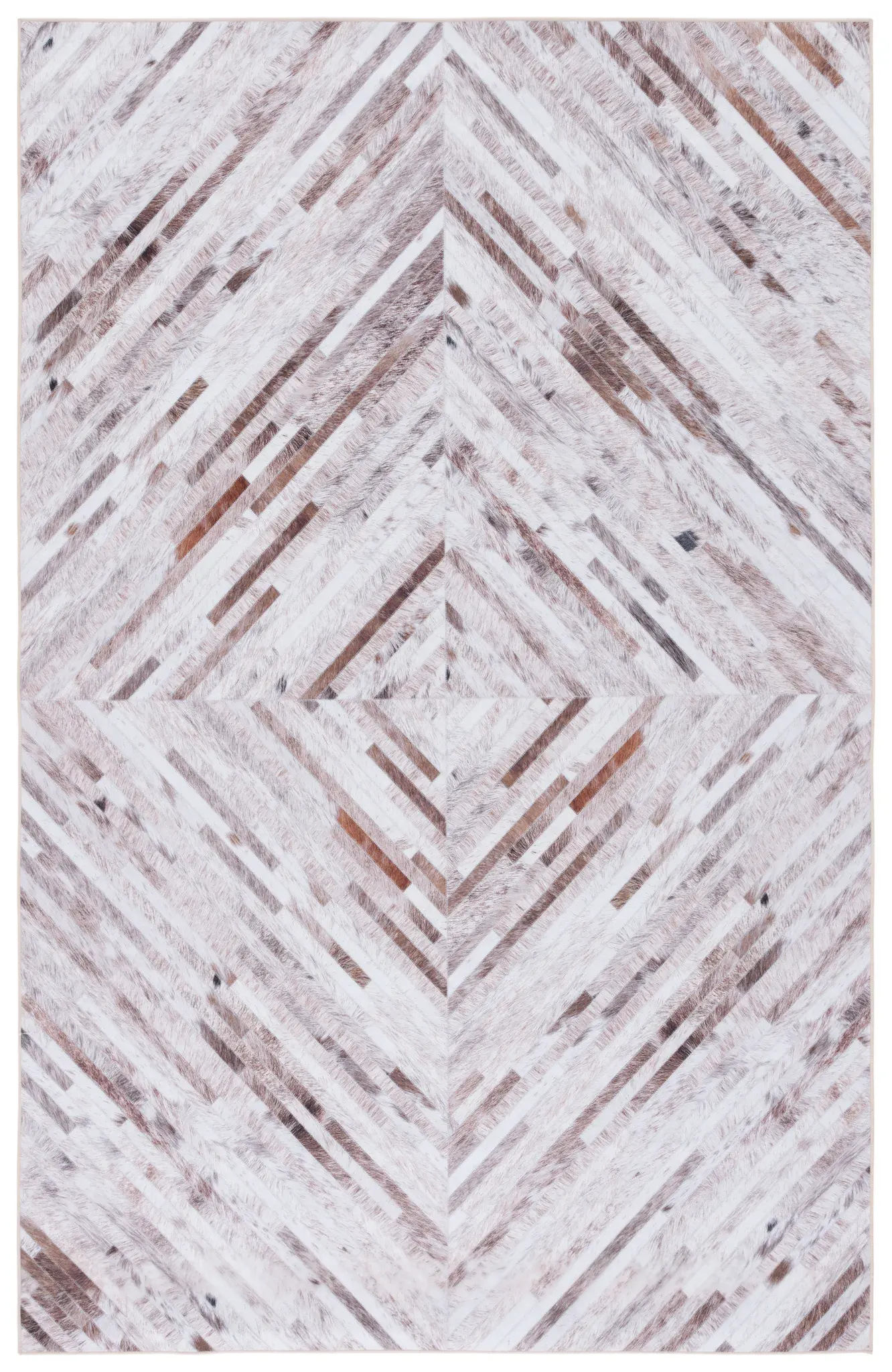 Faux Hide Patchwork Diamond Washable Rug