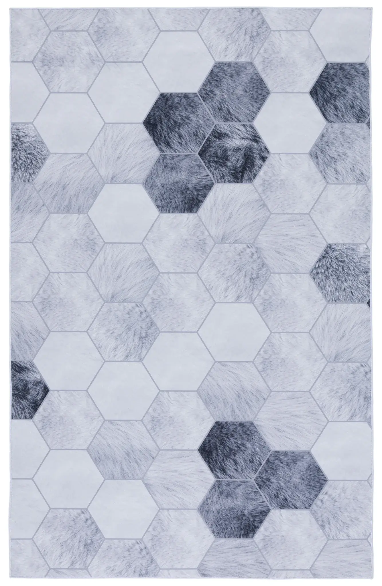 Faux Hide Honeycomb Washable Rug