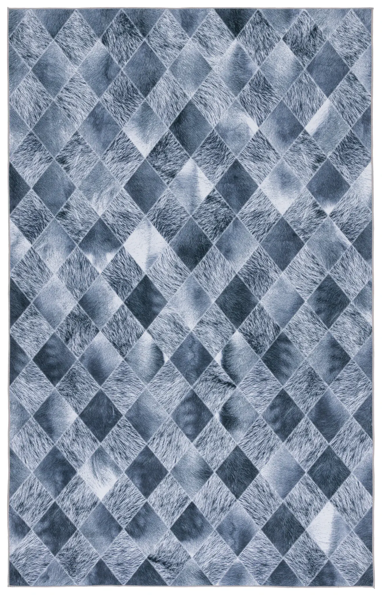 Faux Hide Harlequin Patchwork Washable Rug