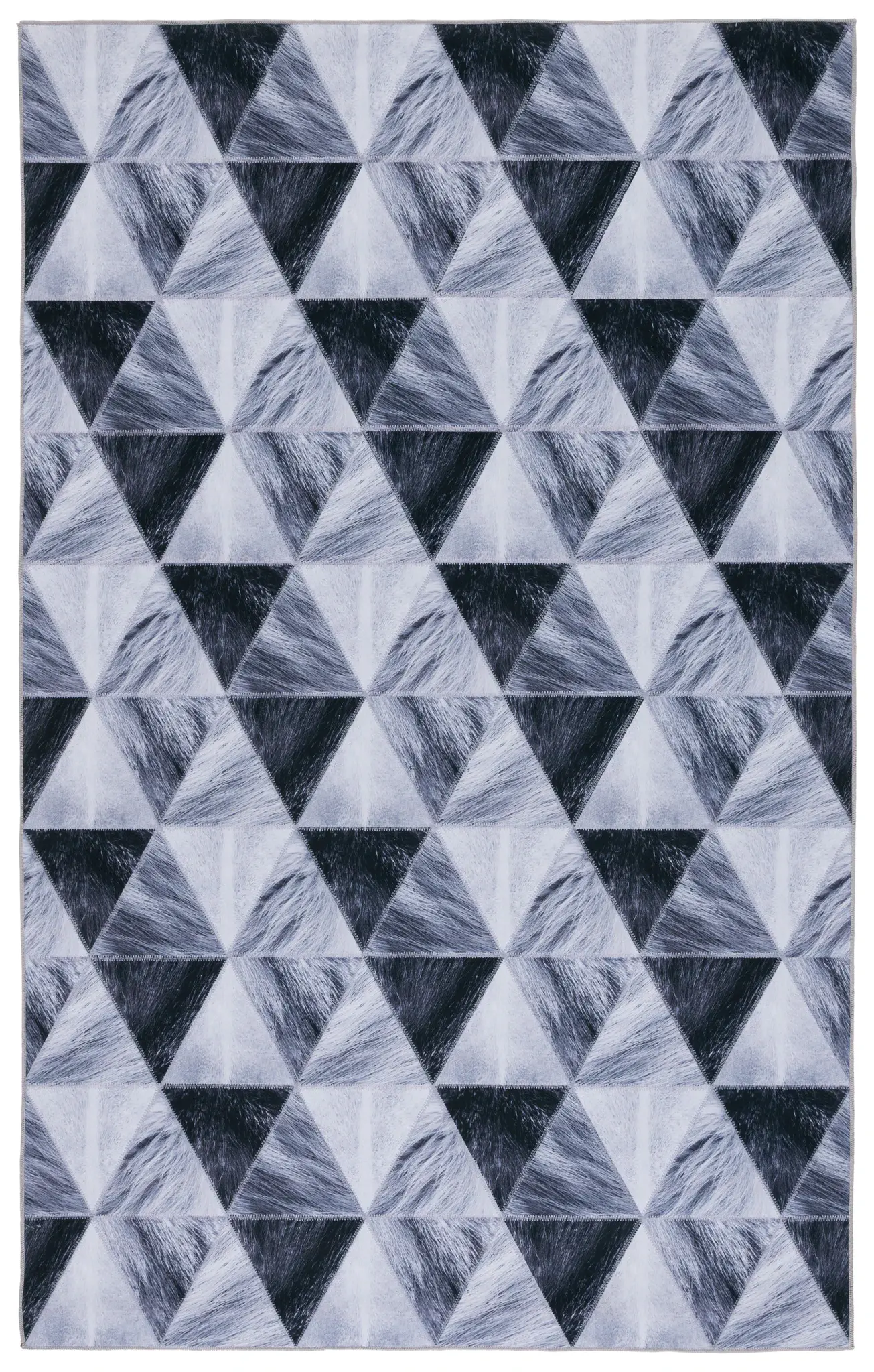 Faux Hide Triangle Patchwork Washable Rug