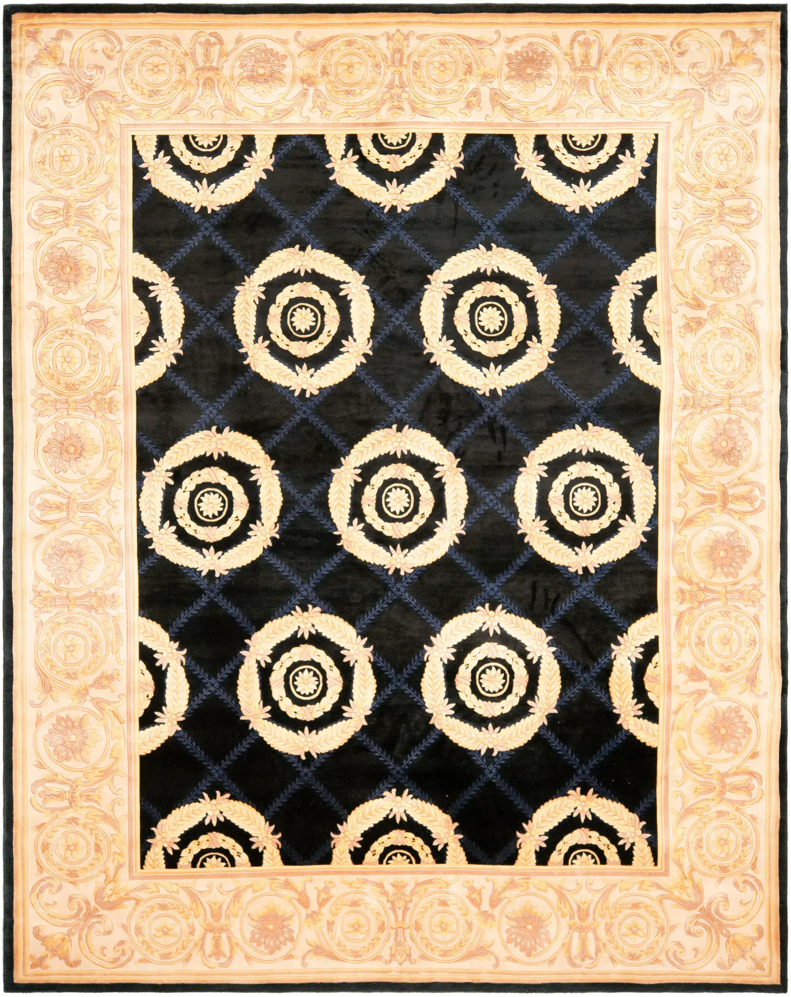 Florence Wreath Lattice Hand-Knotted Wool Rug