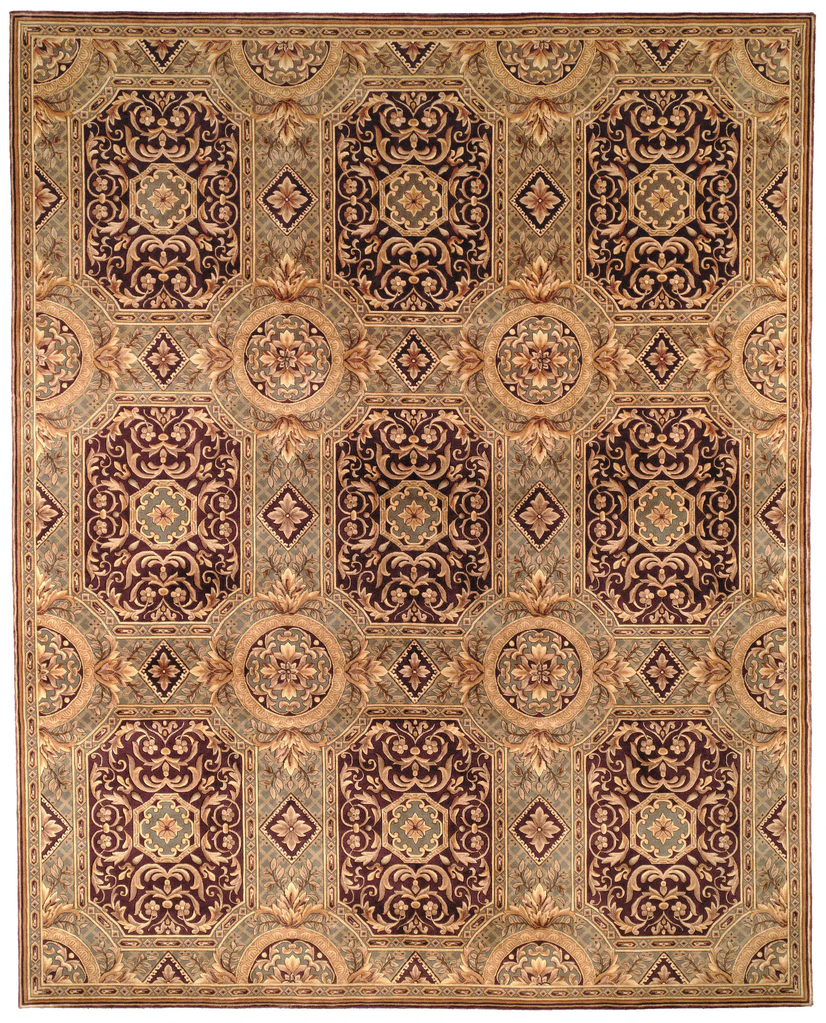Florence Diamond Grid Hand-Knotted Wool Rug
