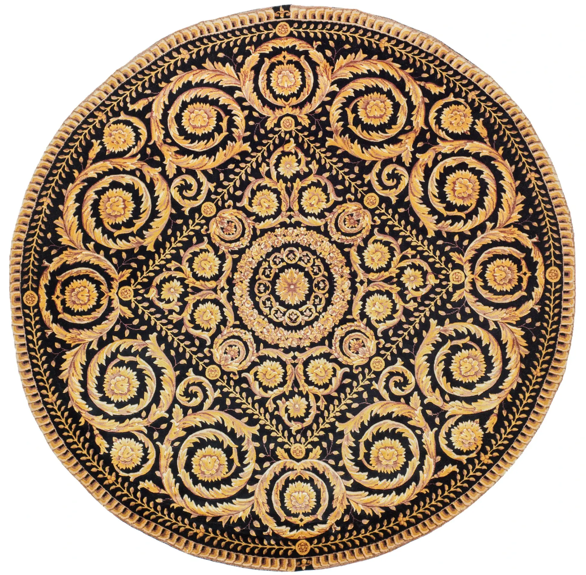 Florence Scroll Medallion Hand-Knotted Wool Rug