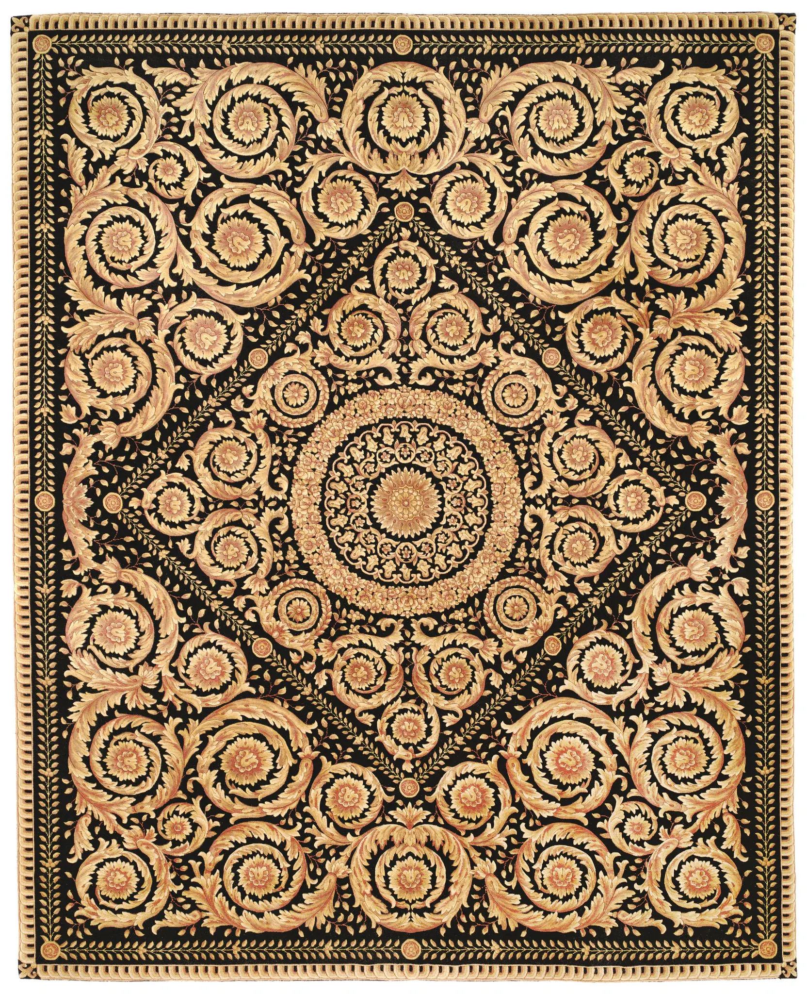 Florence Scroll Medallion Hand-Knotted Wool Rug