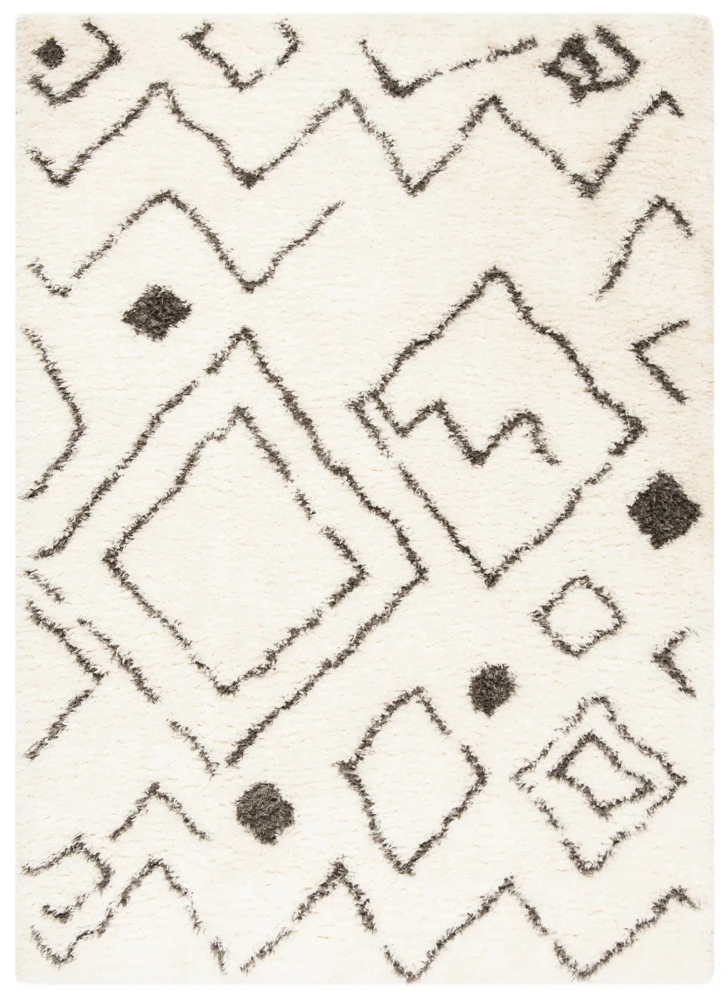 Flokati Tribal Diamond Shag Rug