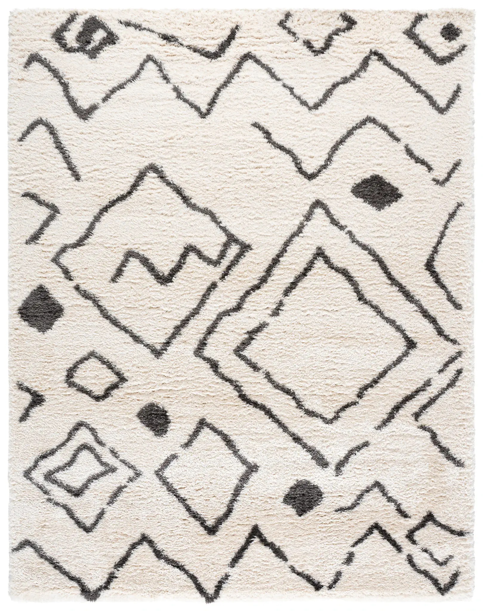 Flokati Tribal Diamond Shag Rug