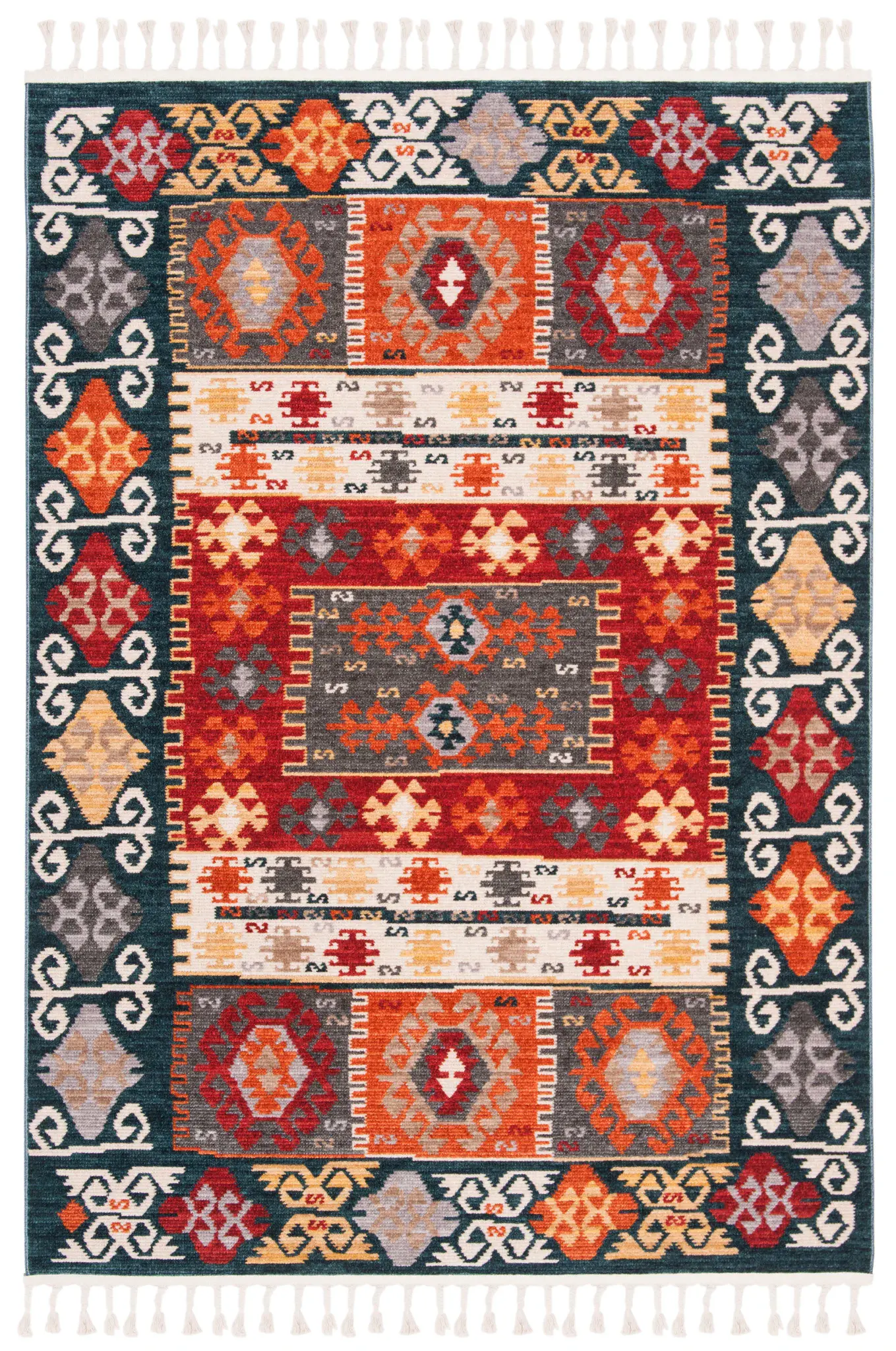 Farmhouse Tribal Bordered Rug