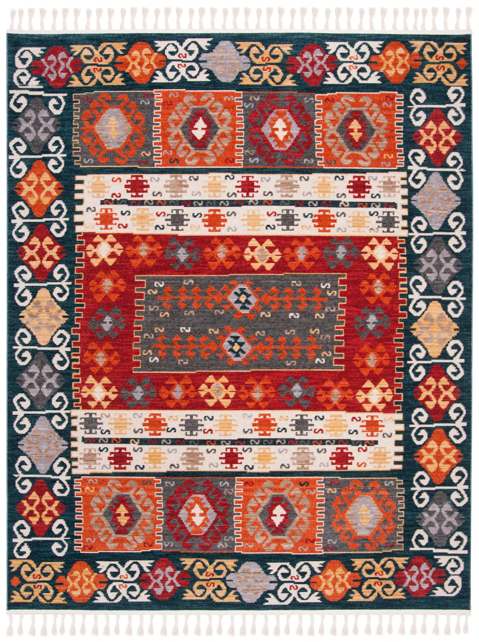Farmhouse Tribal Bordered Rug