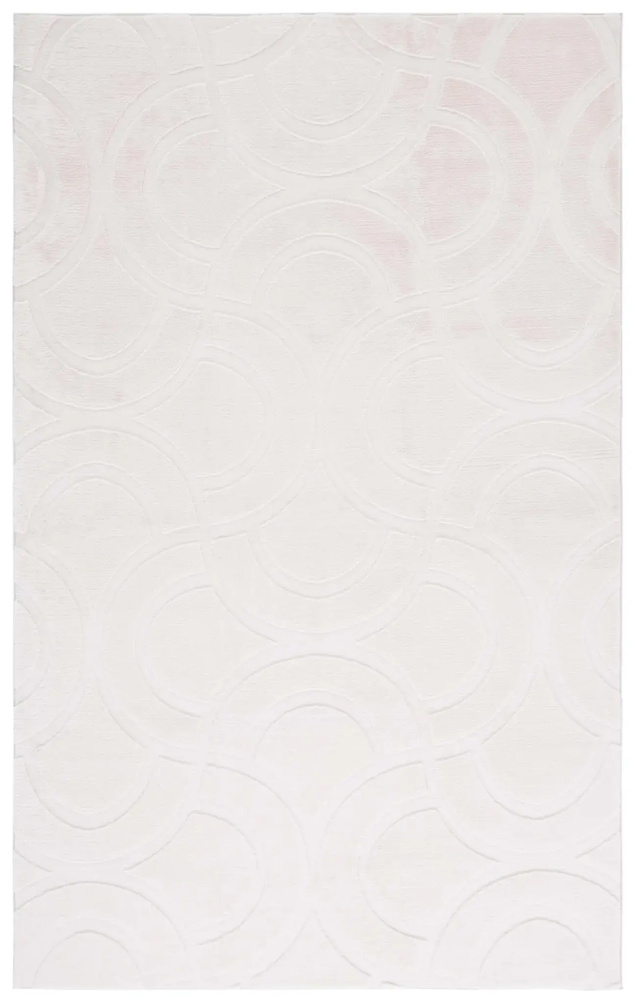 Faux Rabbit Fur Carved Arches Washable Rug