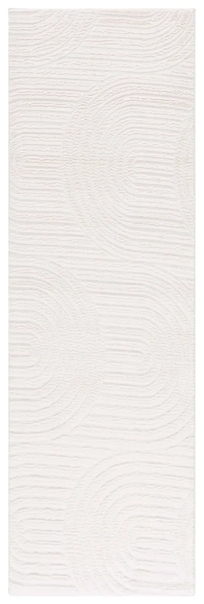 Faux Rabbit Fur Concentric Arches Washable Rug