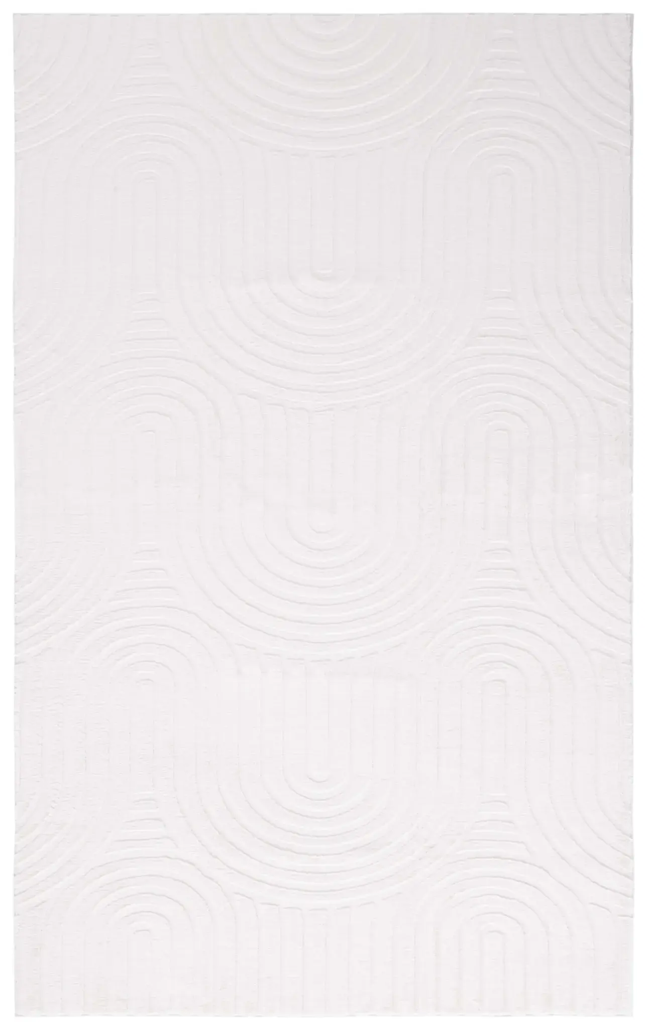 Faux Rabbit Fur Carved Arch Washable Rug