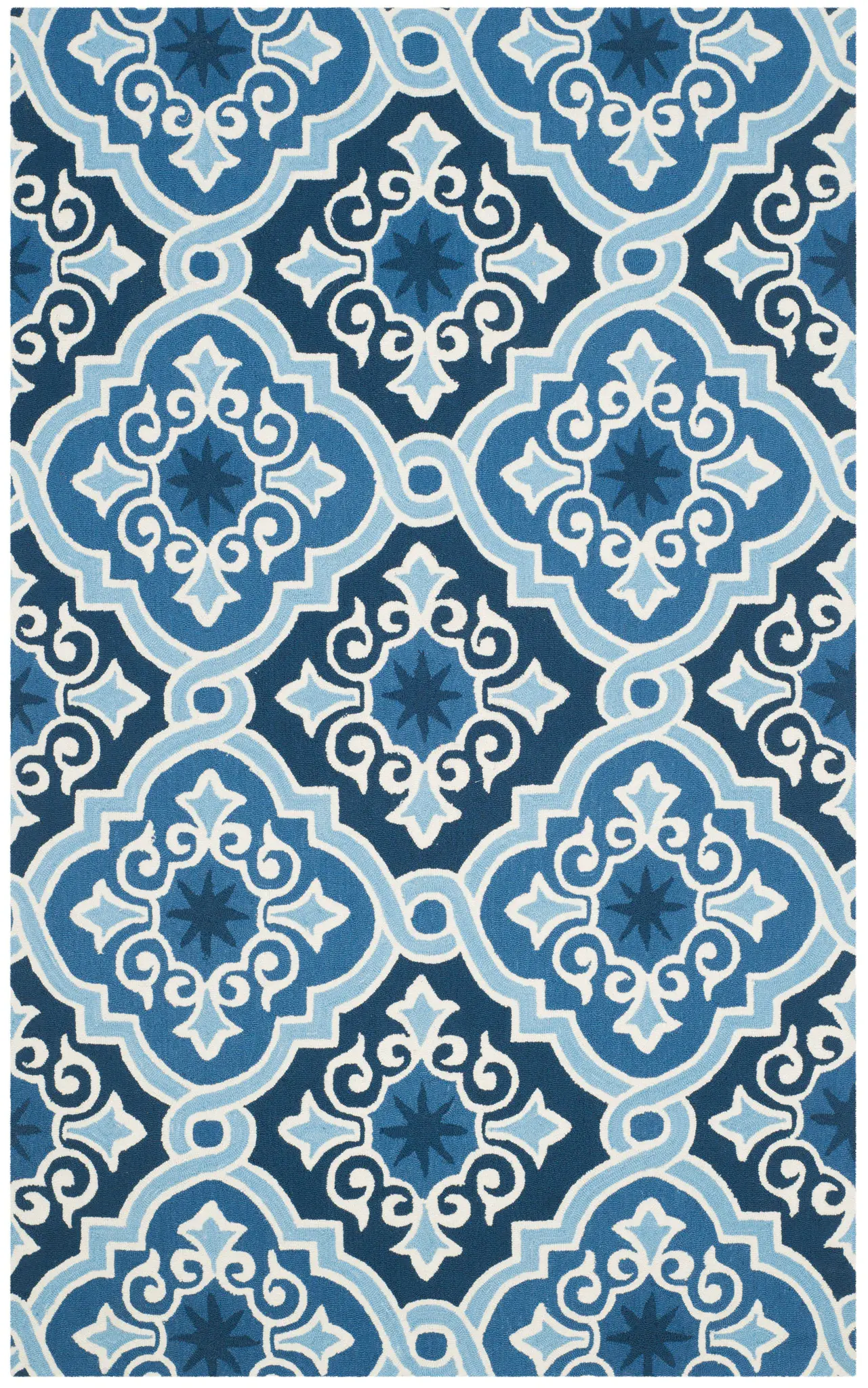 Four Seasons Scroll Trellis Hand-Hooked Rug