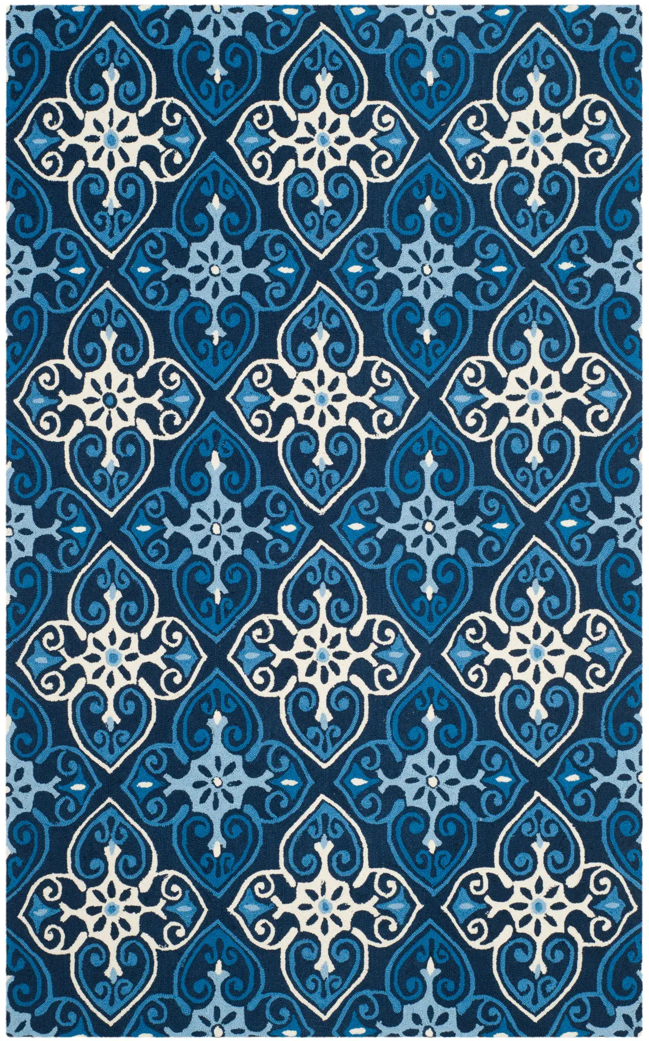Four Seasons Quatrefoil Tile Hand-Hooked Rug