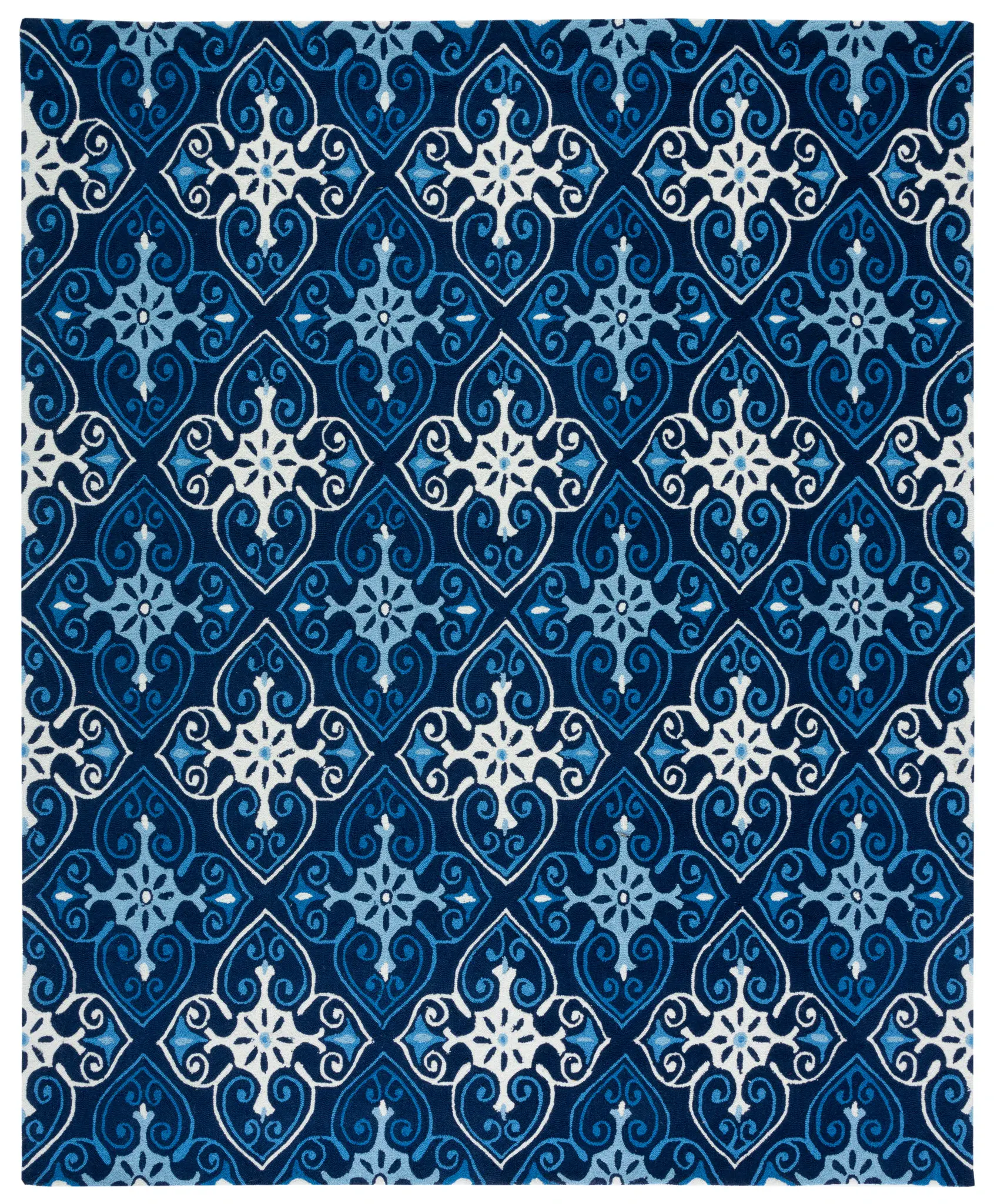 Four Seasons Quatrefoil Tile Hand-Hooked Rug