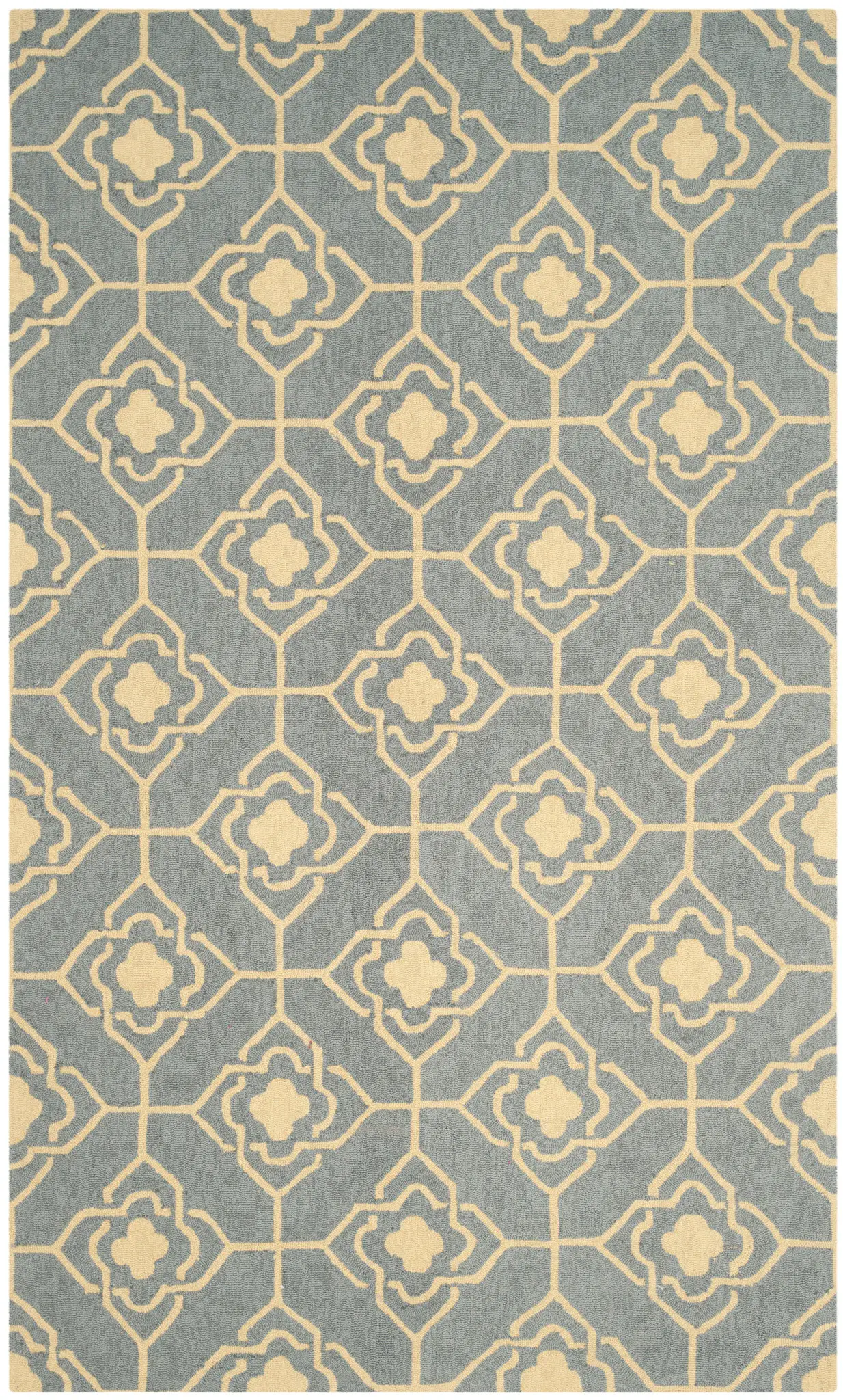 Four Seasons Interlocking Lattice Hand-Hooked Rug