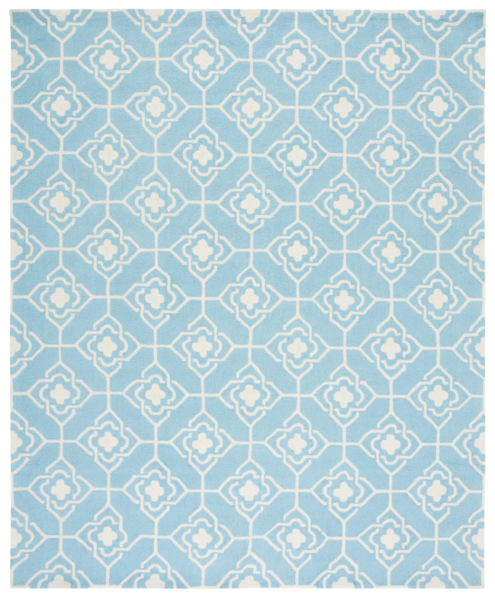 Four Seasons Interlocking Lattice Hand-Hooked Rug