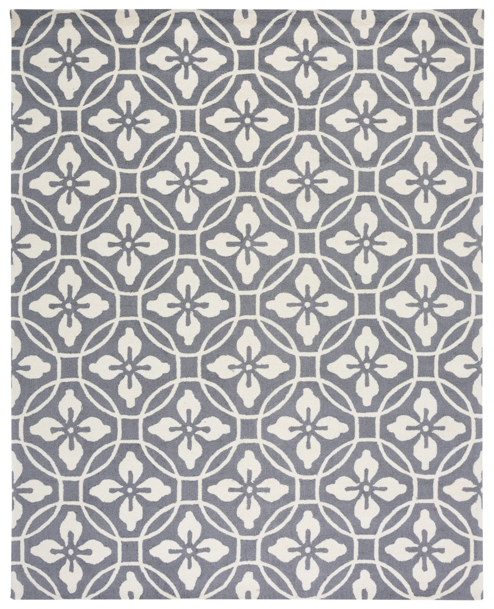 Four Seasons Floral Tile Hand-Hooked Rug