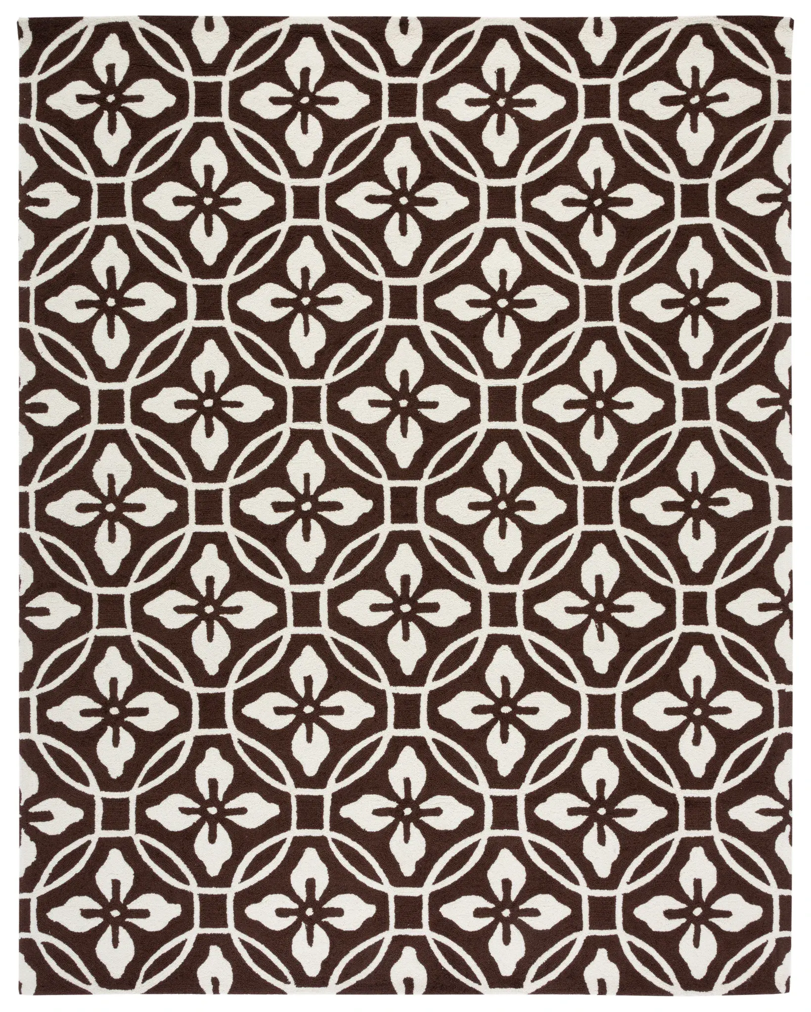 Four Seasons Floral Tile Hand-Hooked Rug