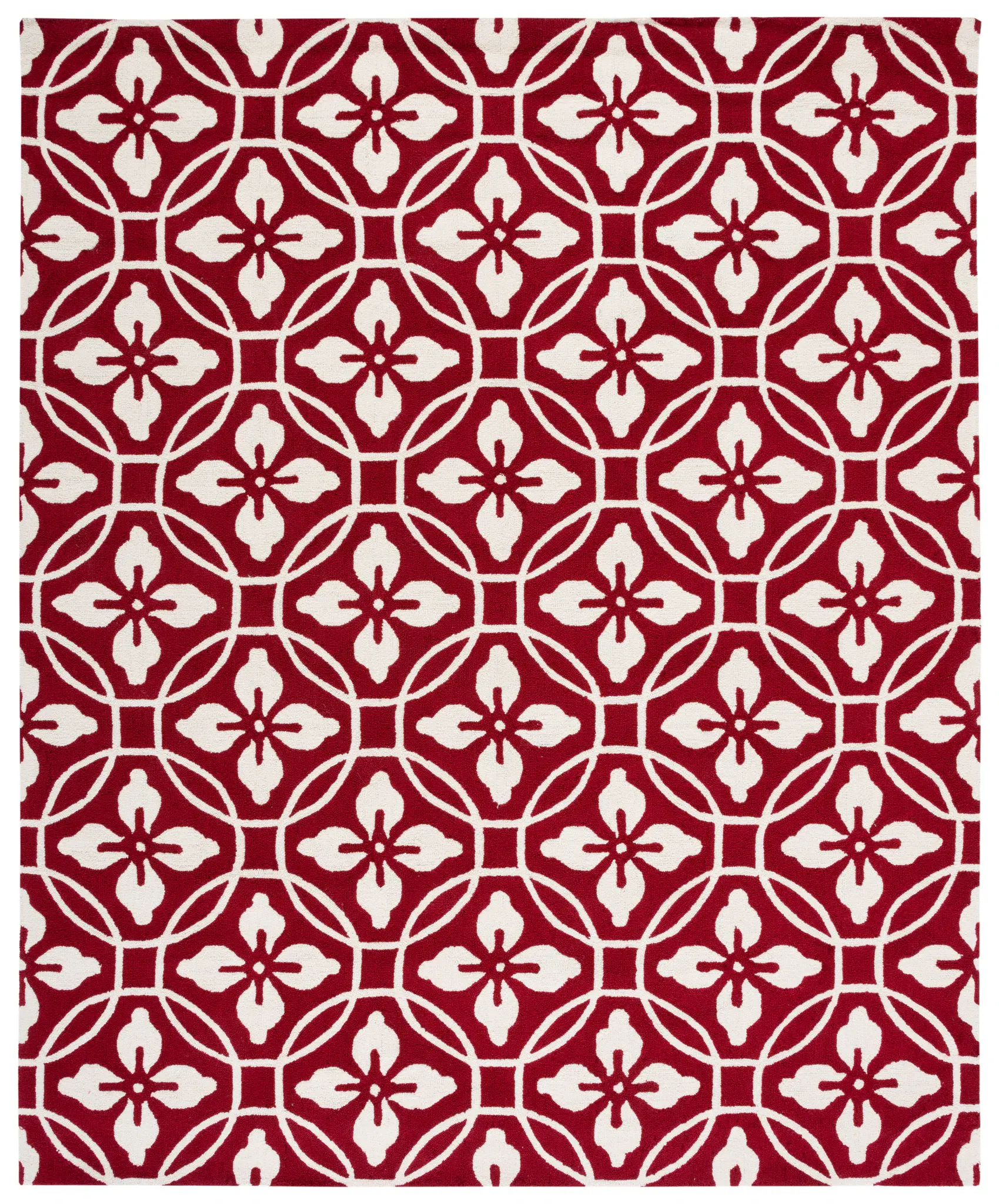 Four Seasons Floral Tile Hand-Hooked Rug