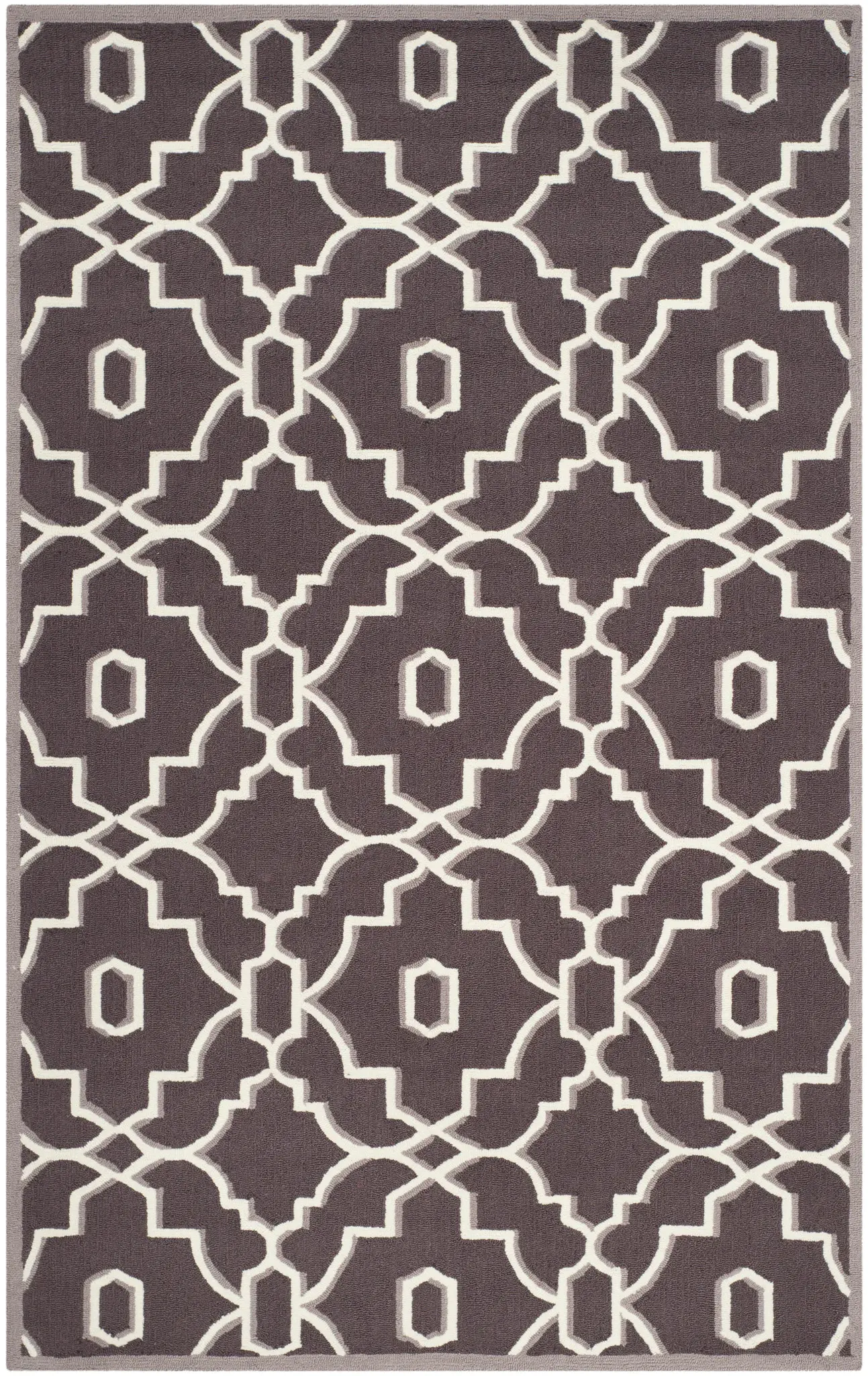 Four Seasons Stepped Lattice Hand-Hooked Rug