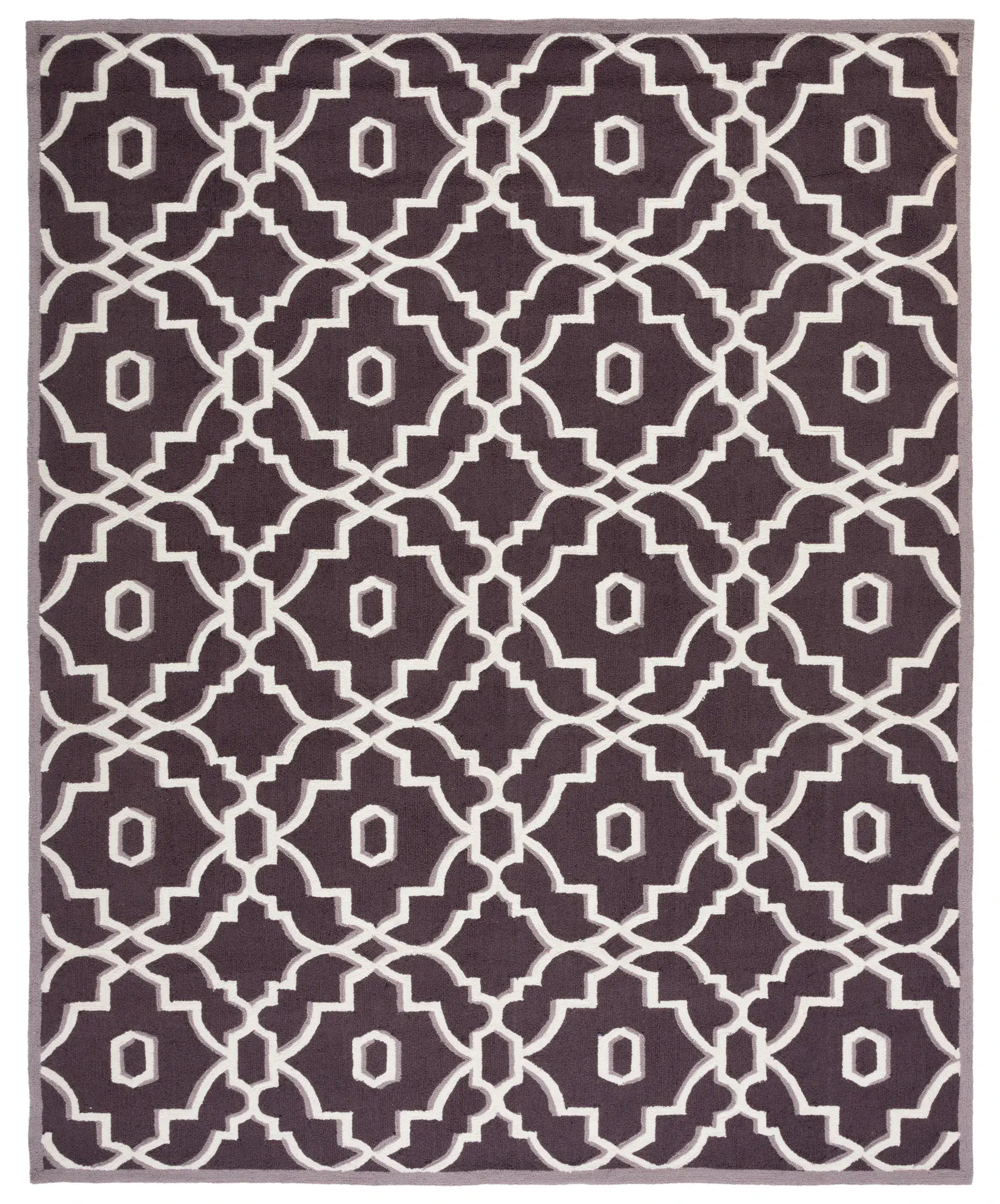 Four Seasons Stepped Lattice Hand-Hooked Rug