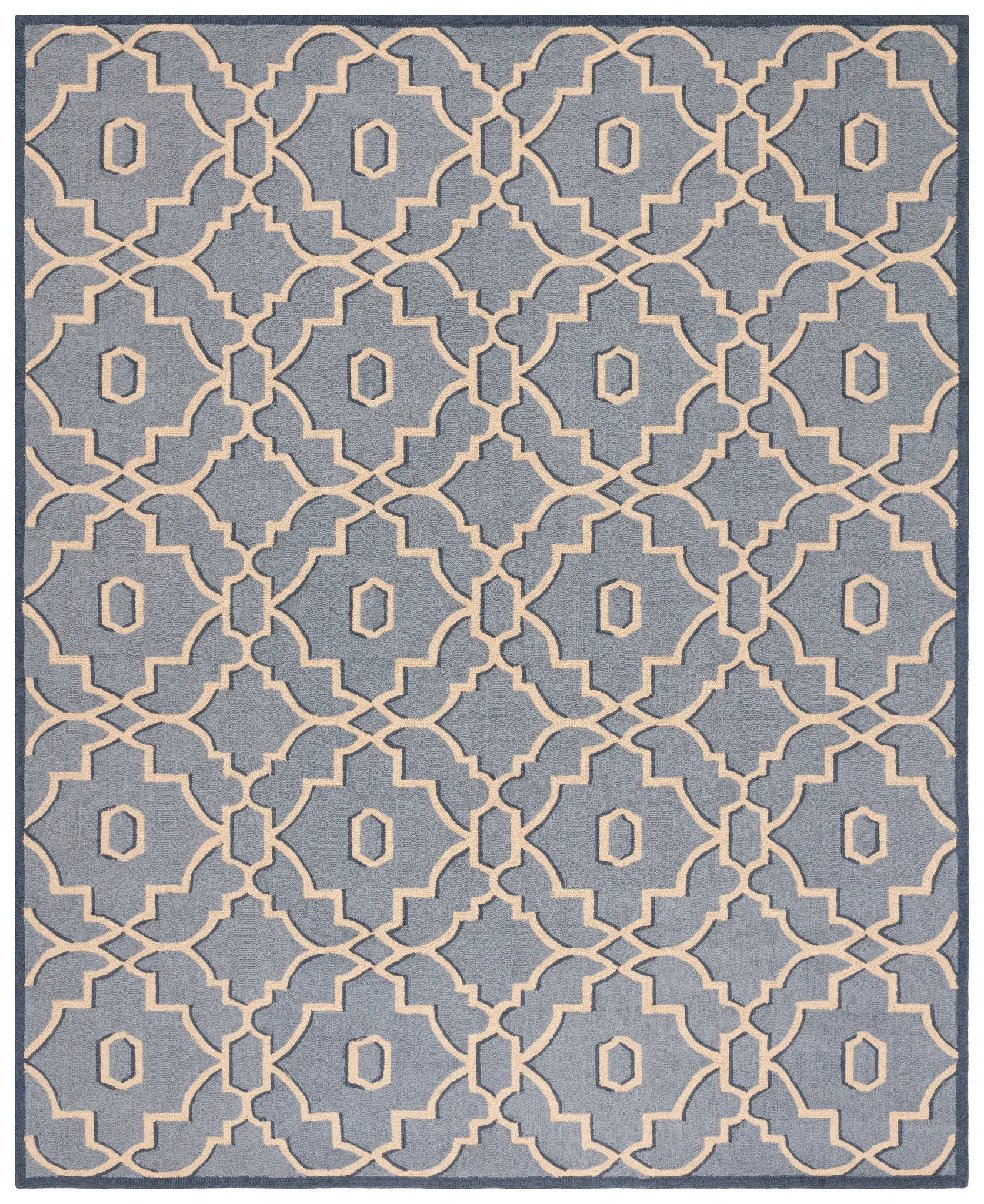 Four Seasons Stepped Lattice Hand-Hooked Rug