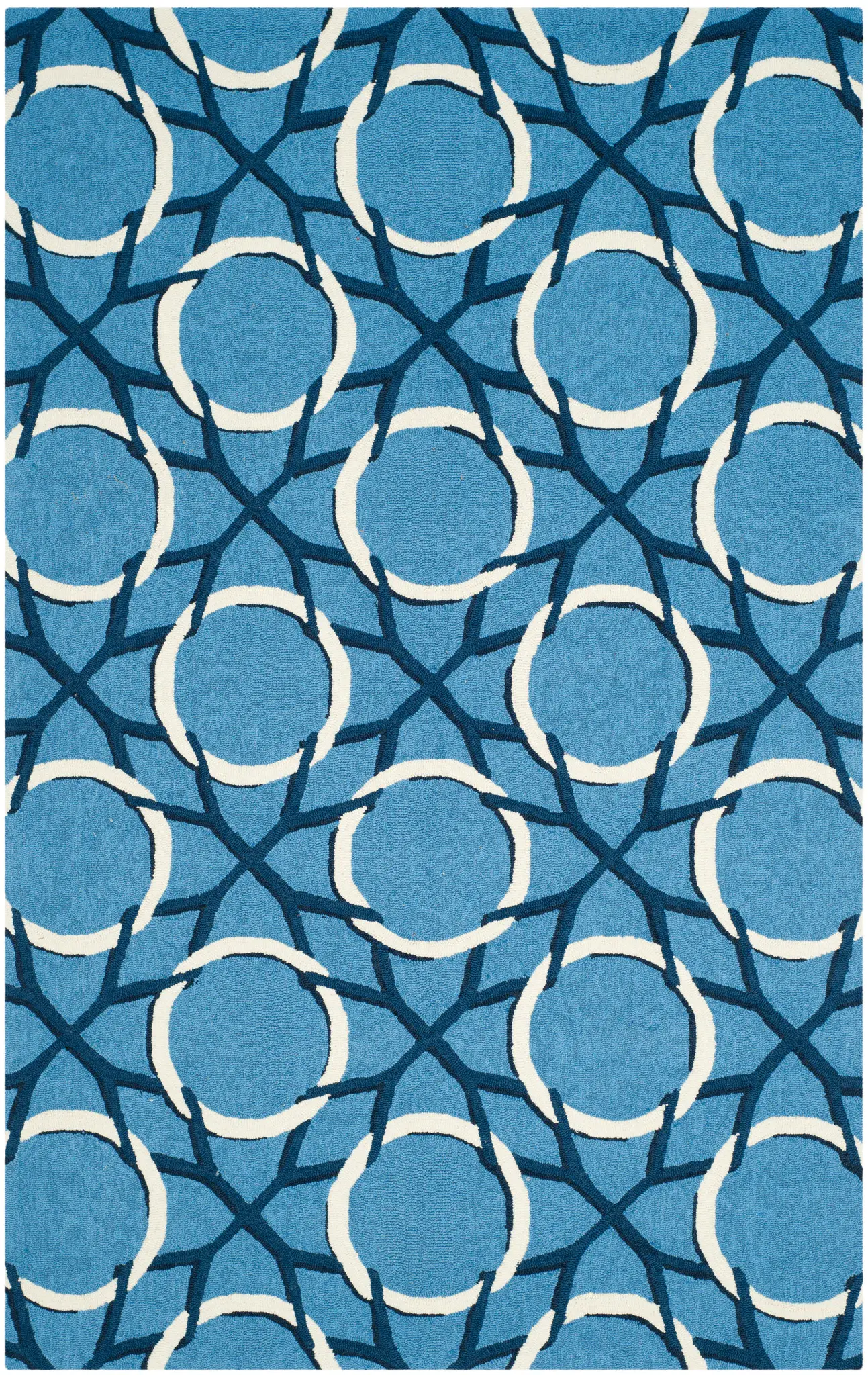 Four Seasons Interlocking Circles Hand-Hooked Rug