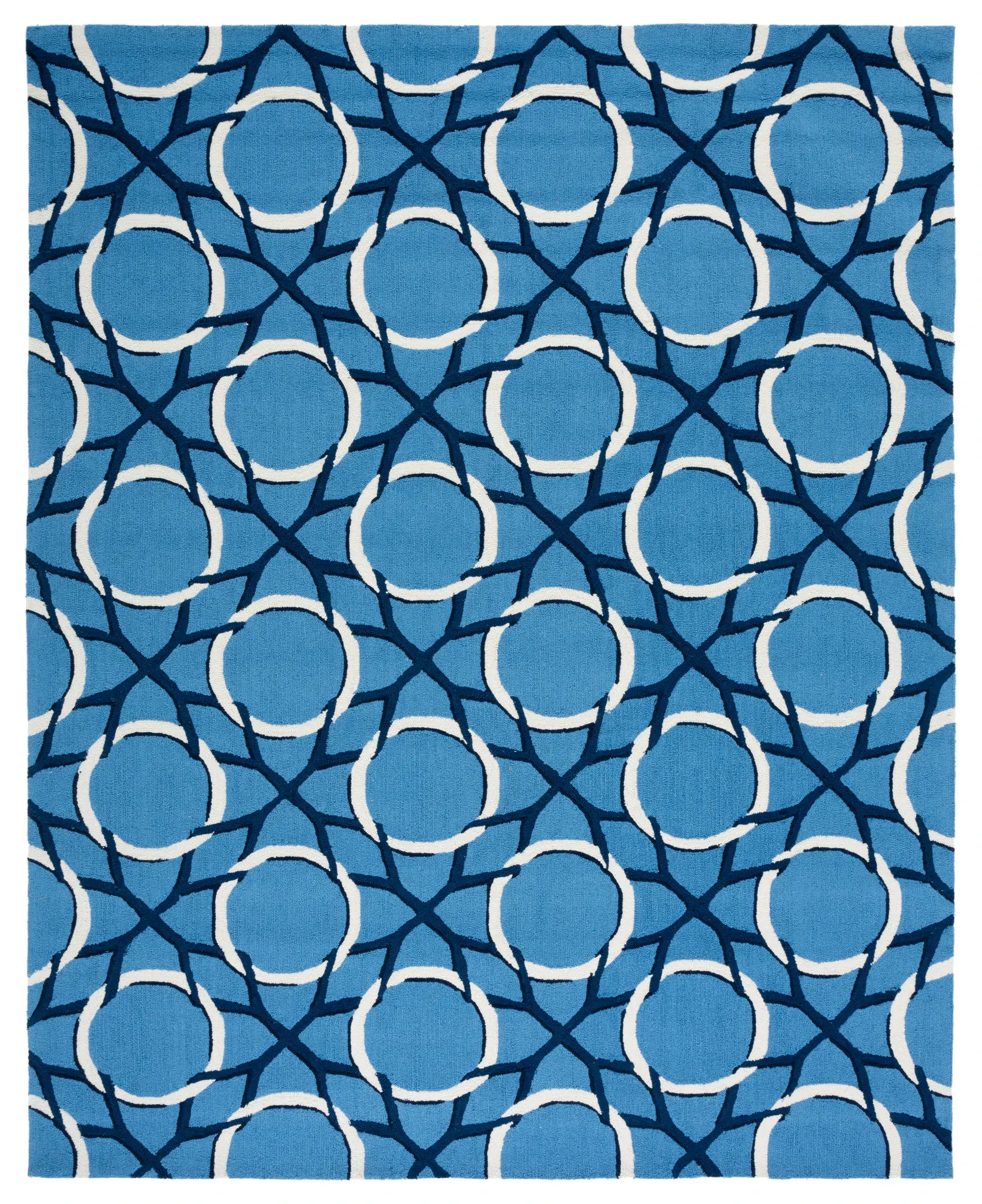 Four Seasons Interlocking Circles Hand-Hooked Rug