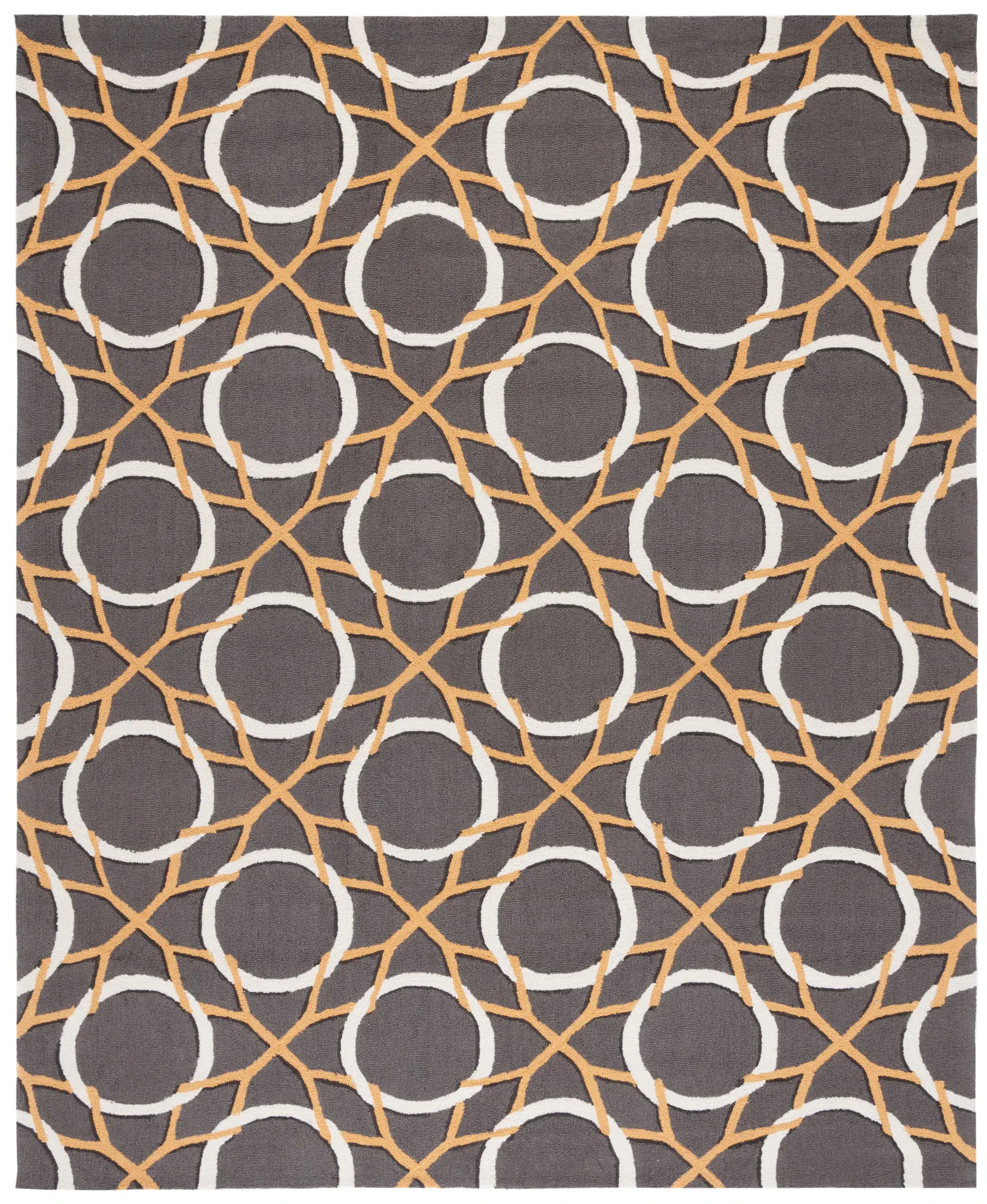 Four Seasons Interlocking Circles Hand-Hooked Rug
