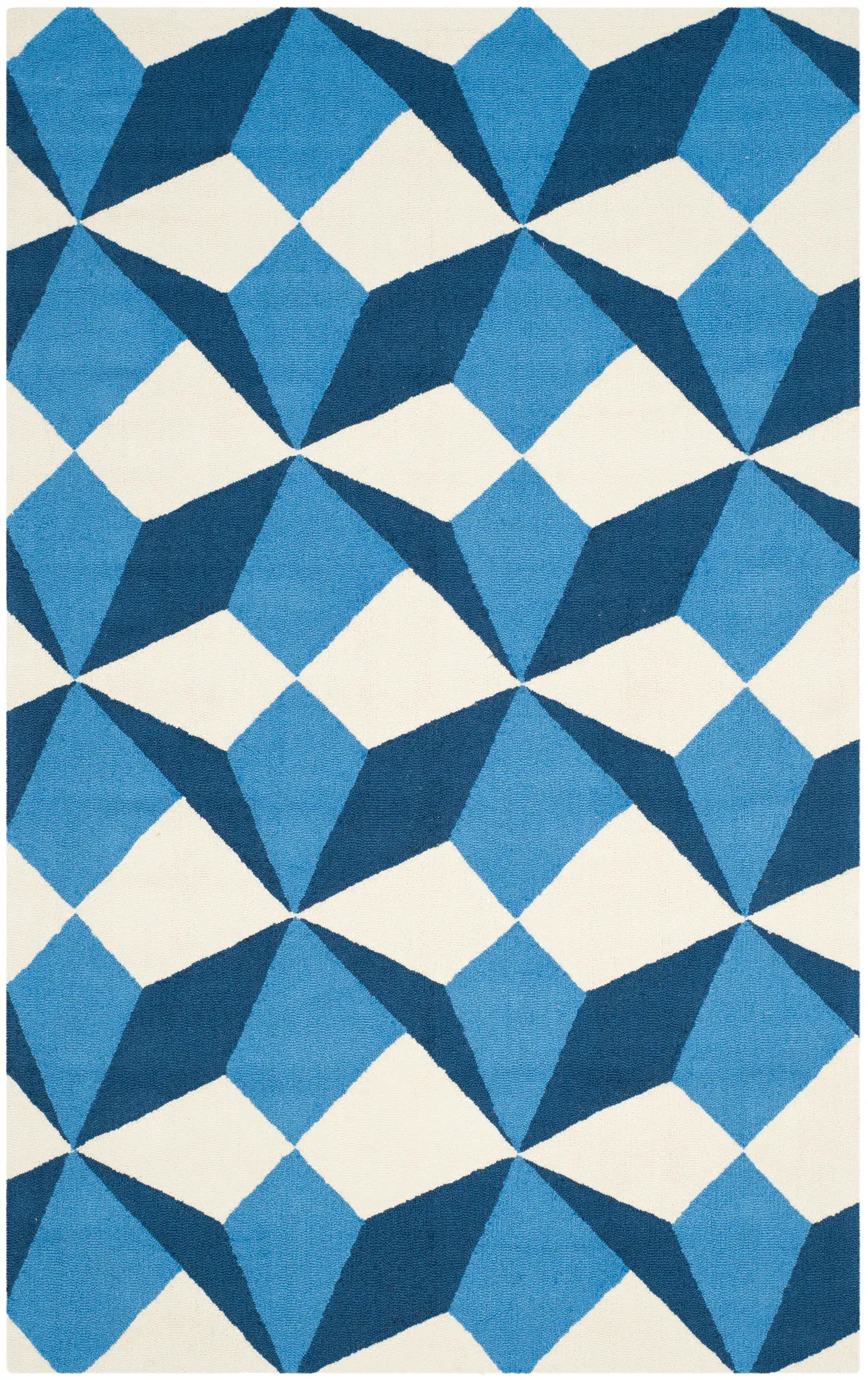 Four Seasons Faceted Diamond Hand-Hooked Rug