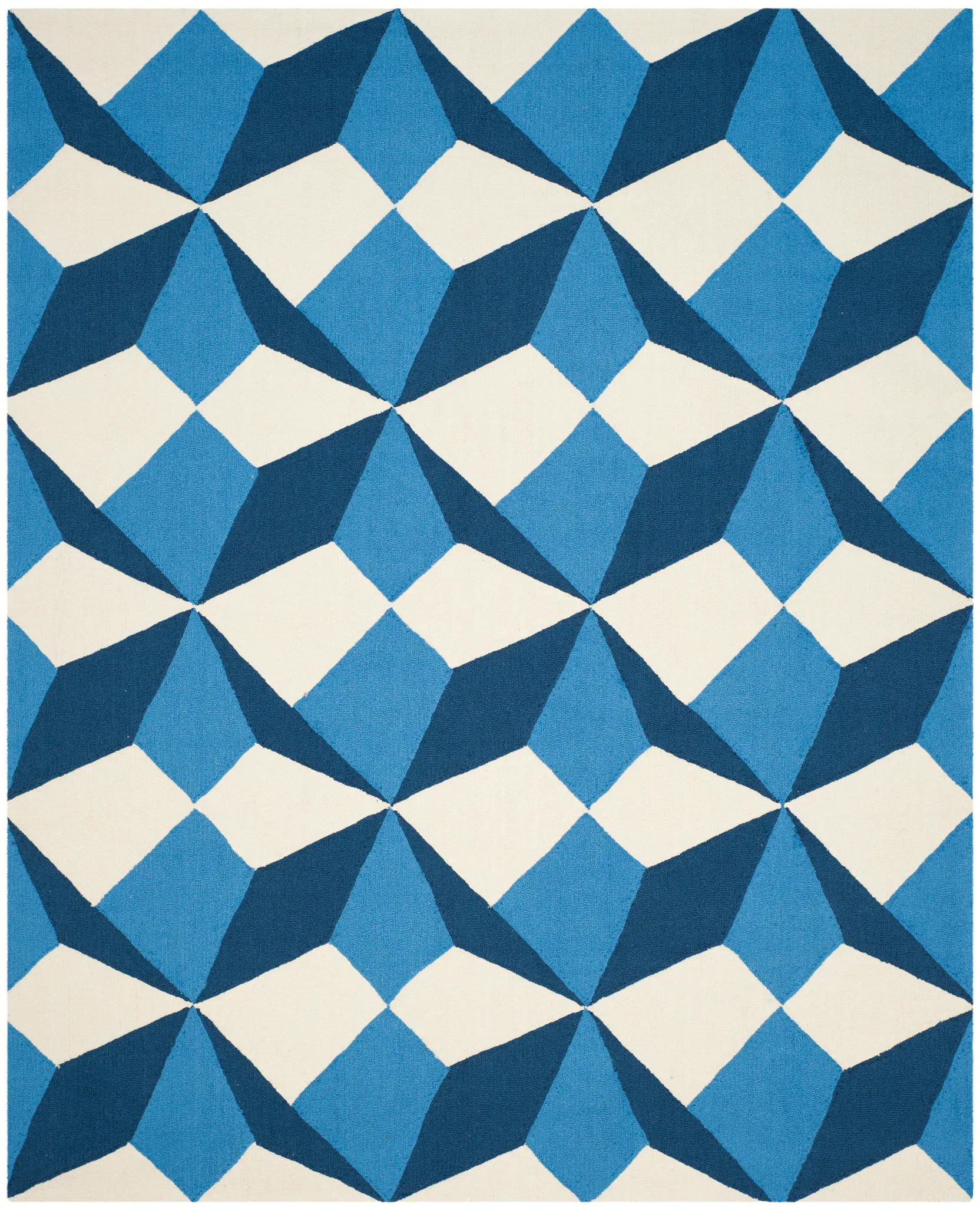 Four Seasons Faceted Diamond Hand-Hooked Rug