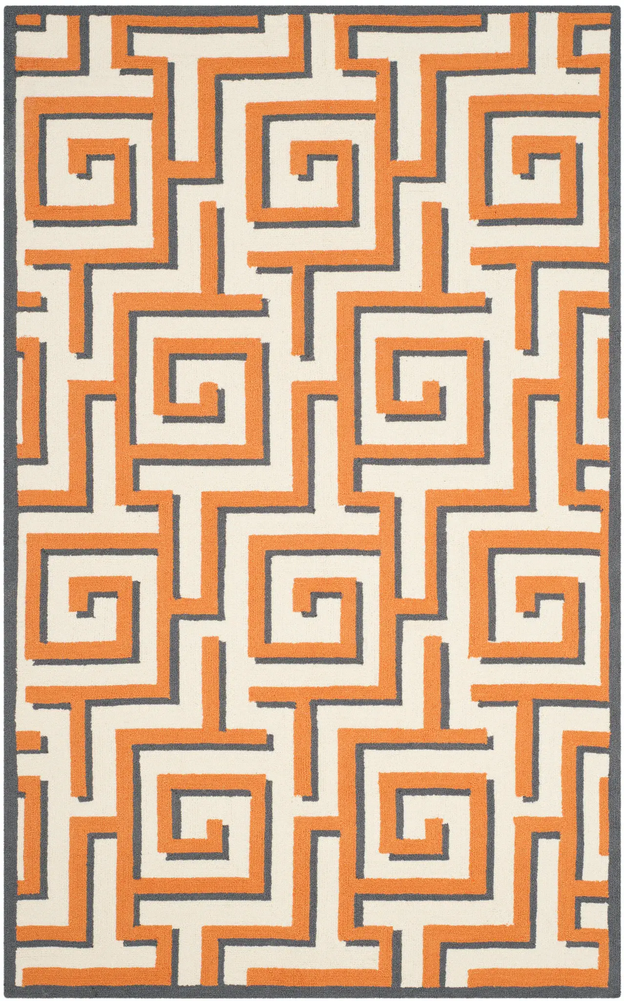 Four Seasons Greek Key Hand-Hooked Rug