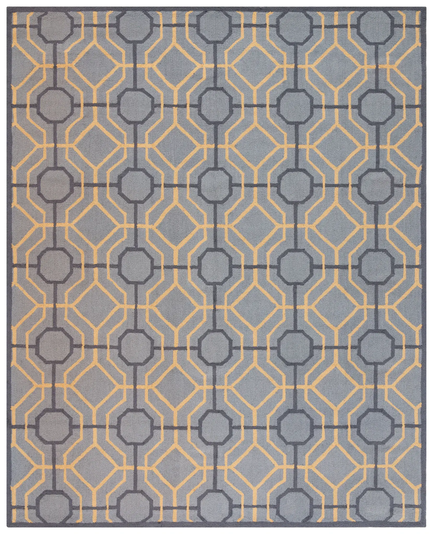 Four Seasons Interlocking Trellis Hand-Hooked Rug