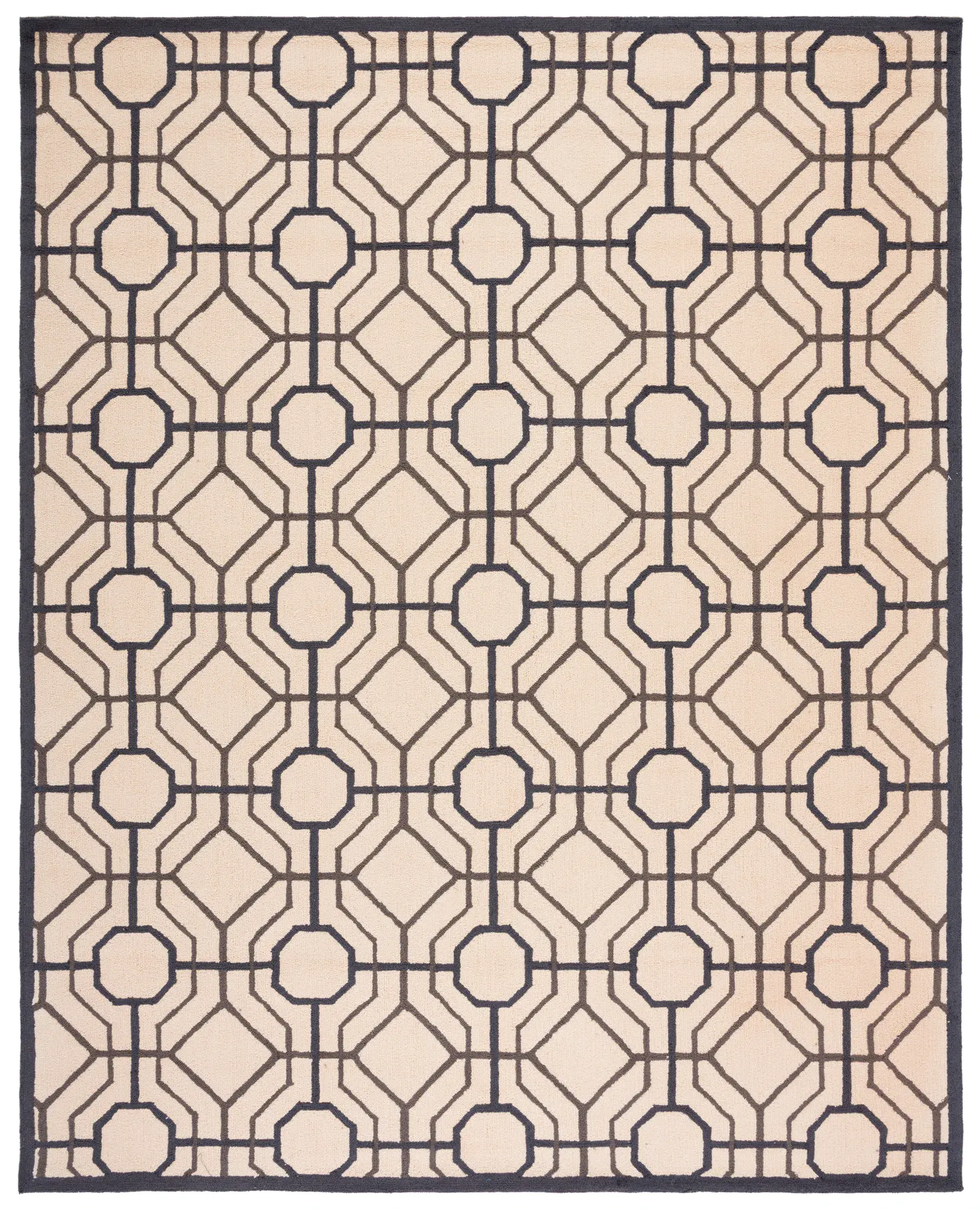 Four Seasons Interlocking Trellis Hand-Hooked Rug