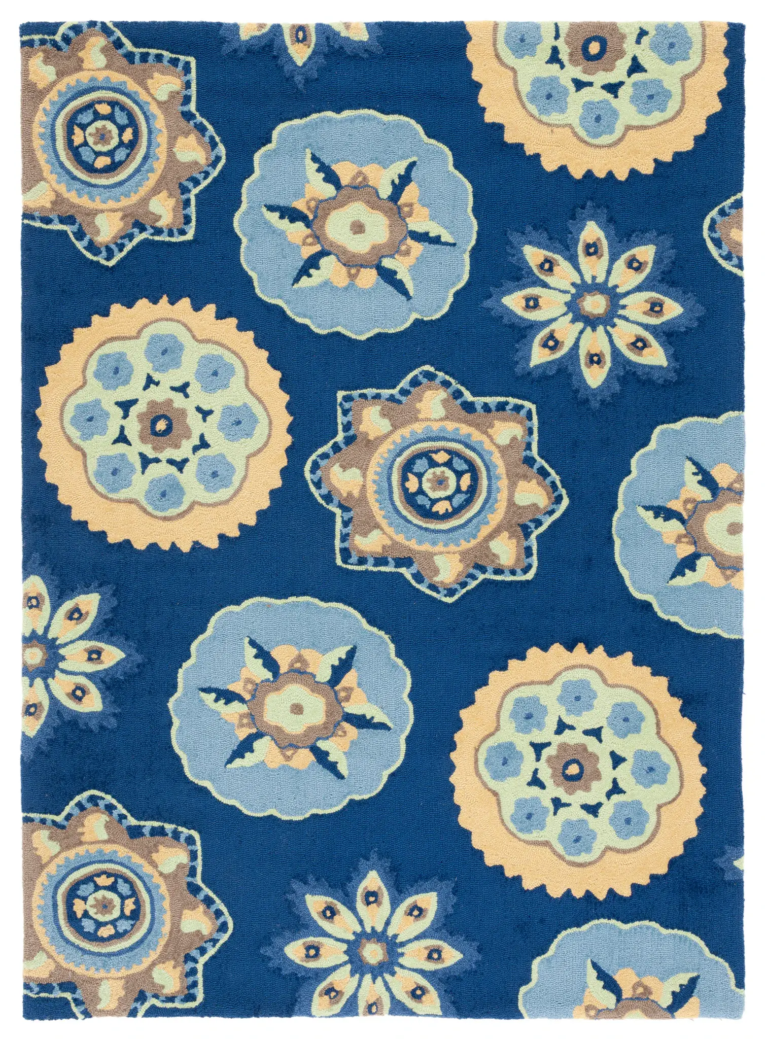 Four Seasons Scattered Medallion Hand-Hooked Rug