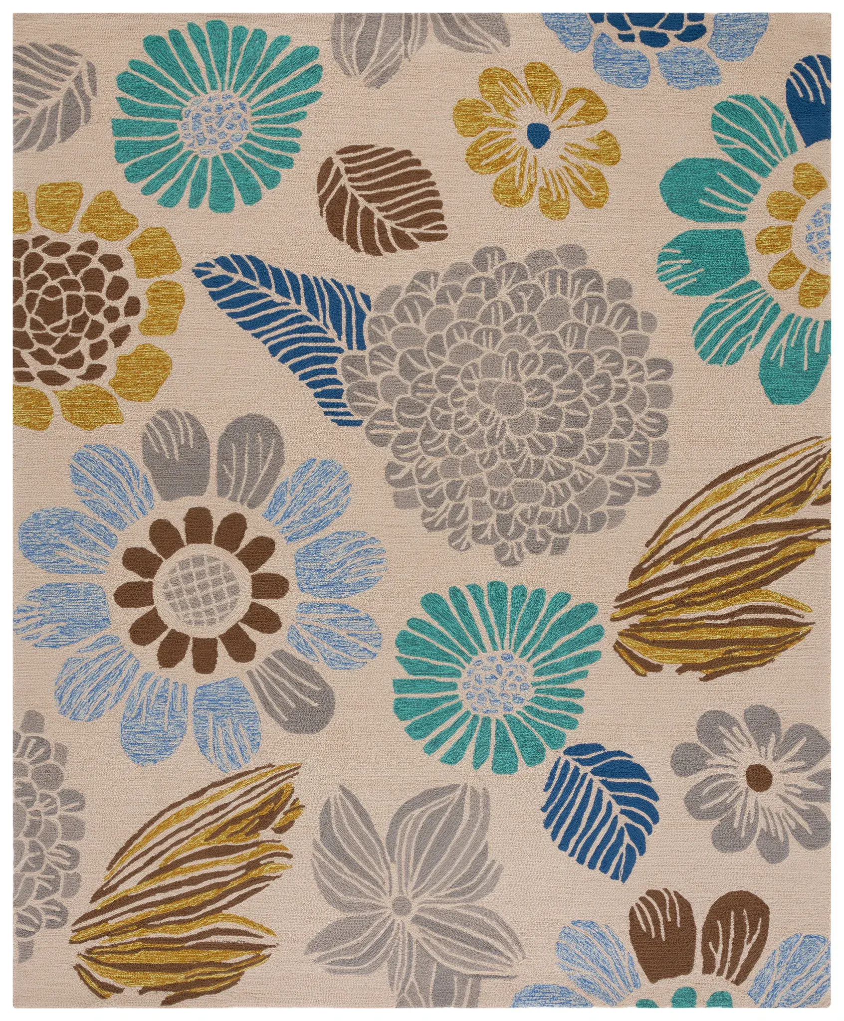 Four Seasons Large Blossom Hand-Hooked Rug