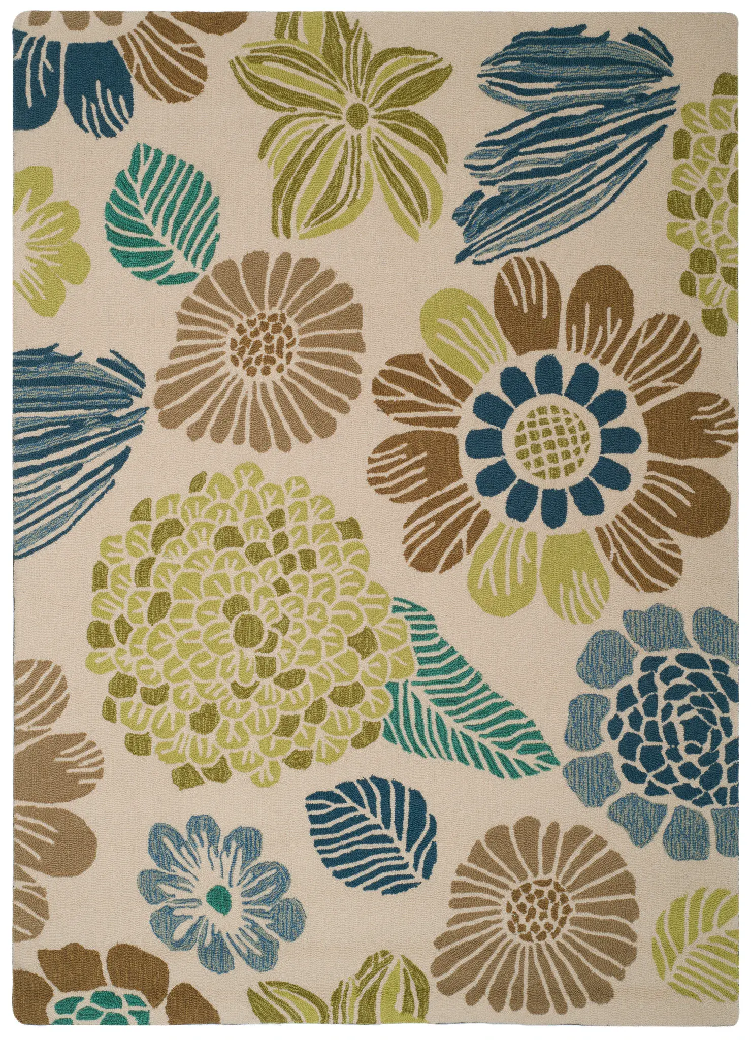 Four Seasons Large Blossom Hand-Hooked Rug