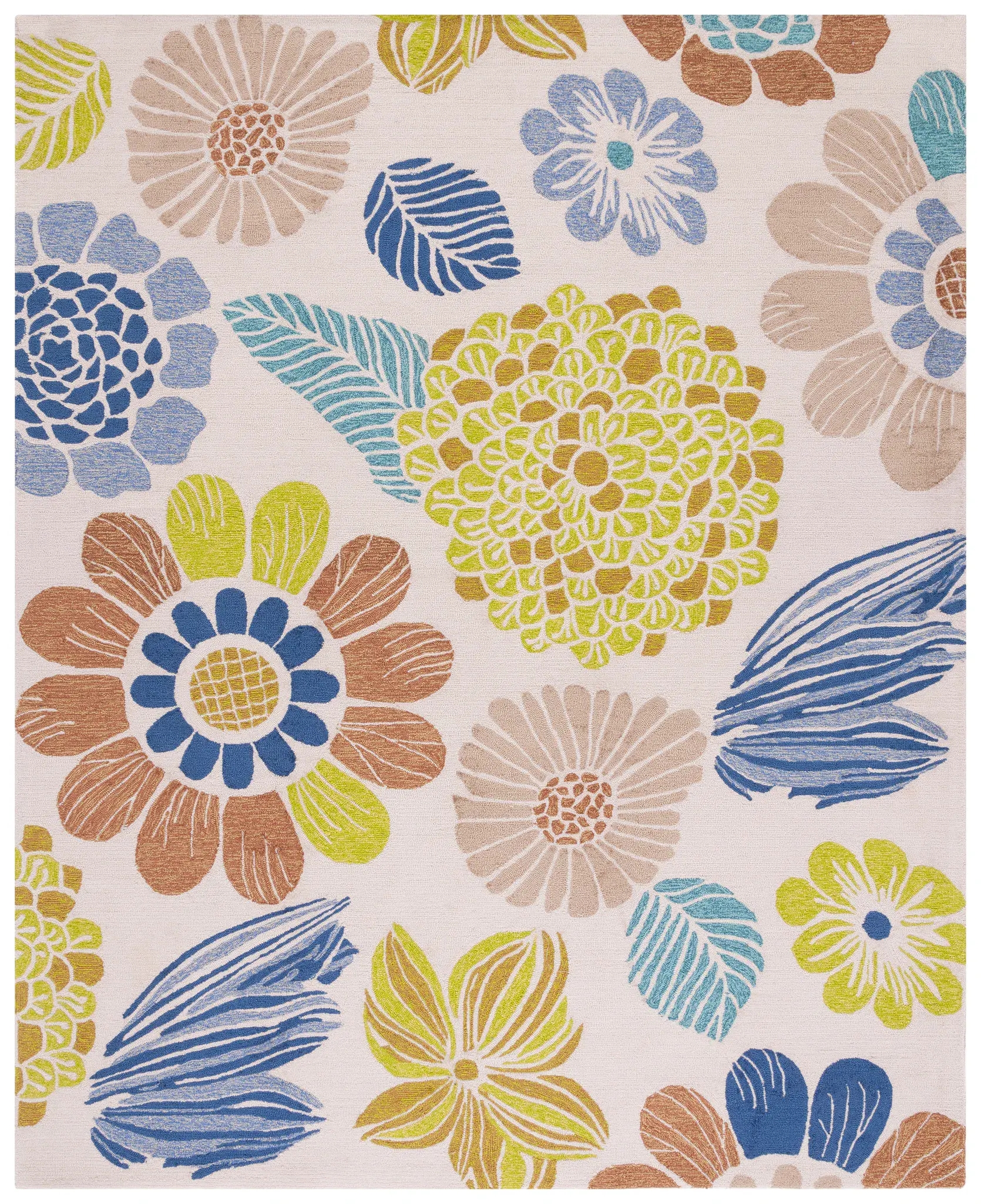 Four Seasons Large Blossom Hand-Hooked Rug