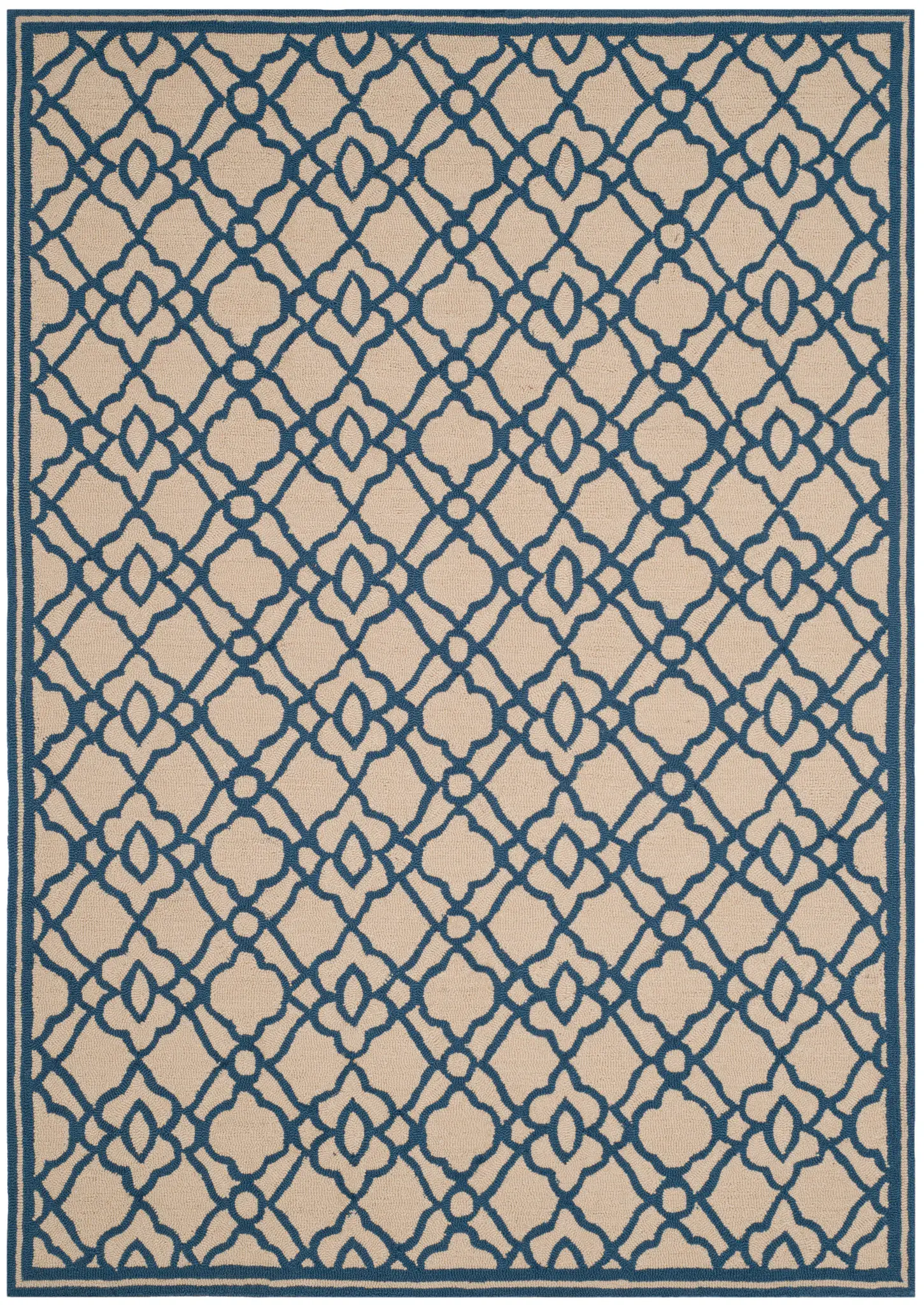 Four Seasons Bordered Trellis Hand-Hooked Rug