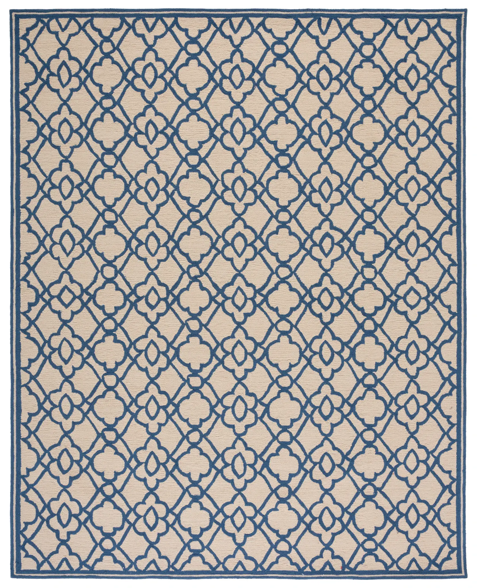 Four Seasons Bordered Trellis Hand-Hooked Rug
